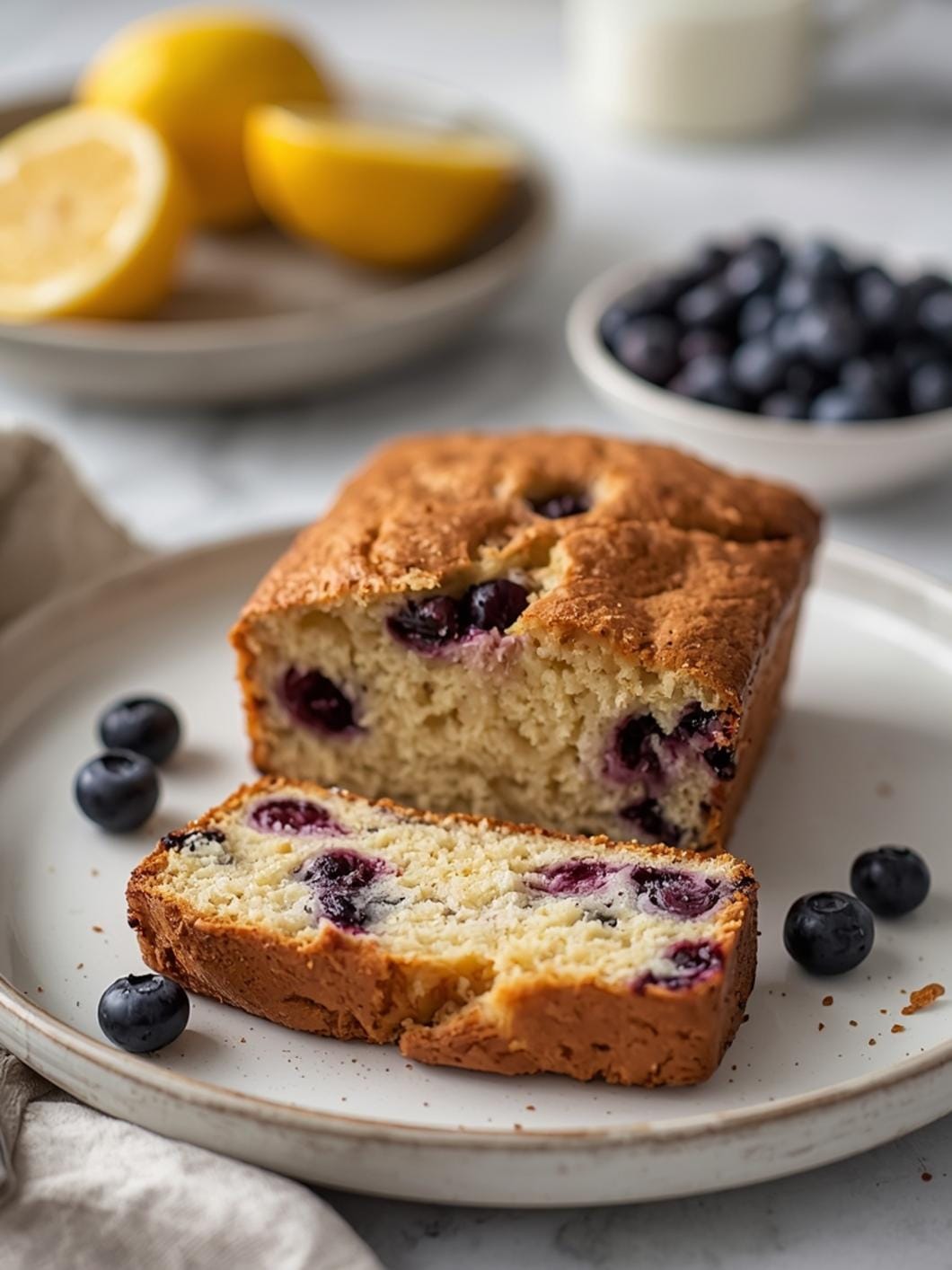 Sourdough Discard Lemon Blueberry Loaf