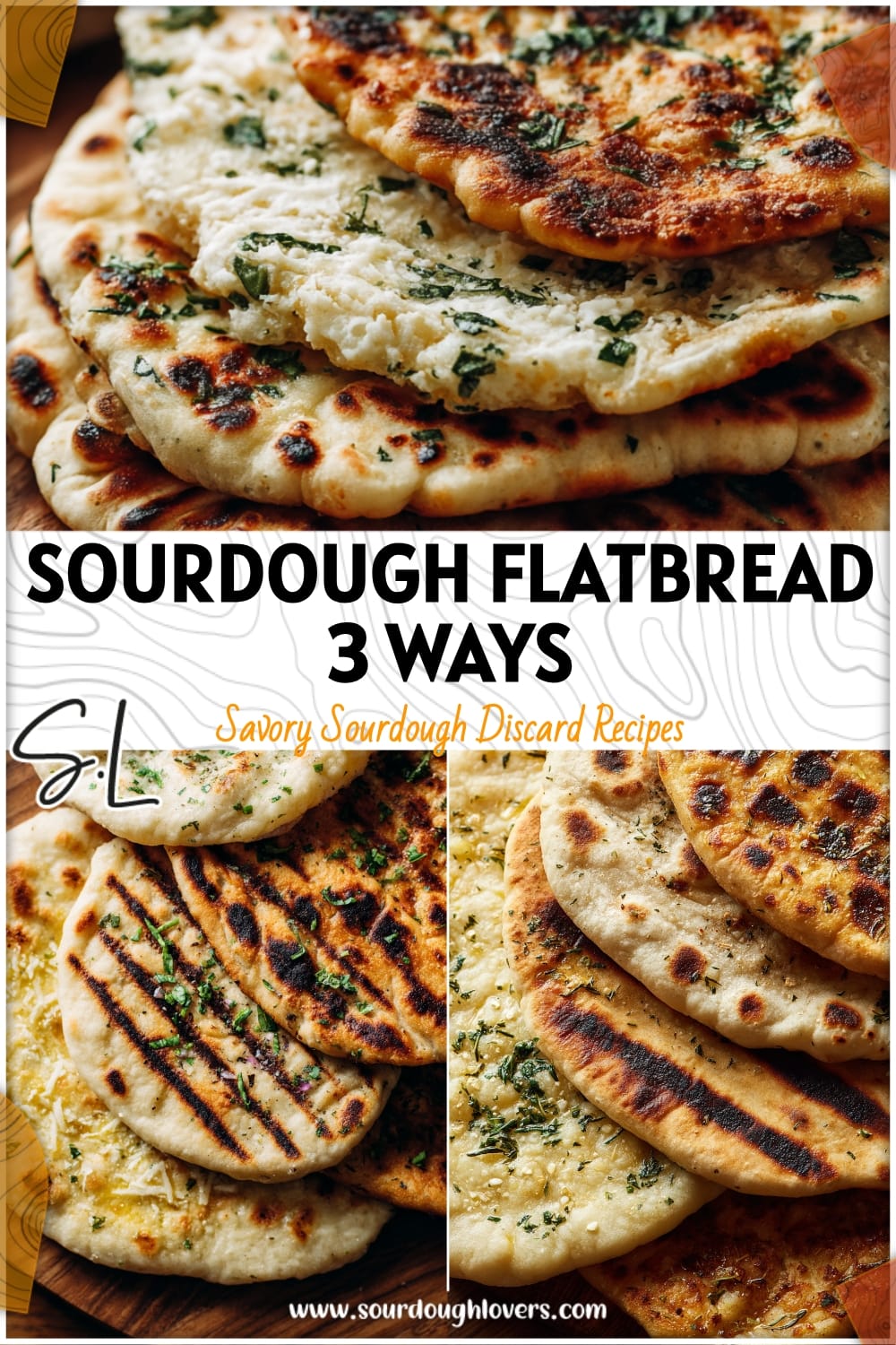 Sourdough Grilled Flatbread (3 Ways) - Easy Sourdough Discard Recipes