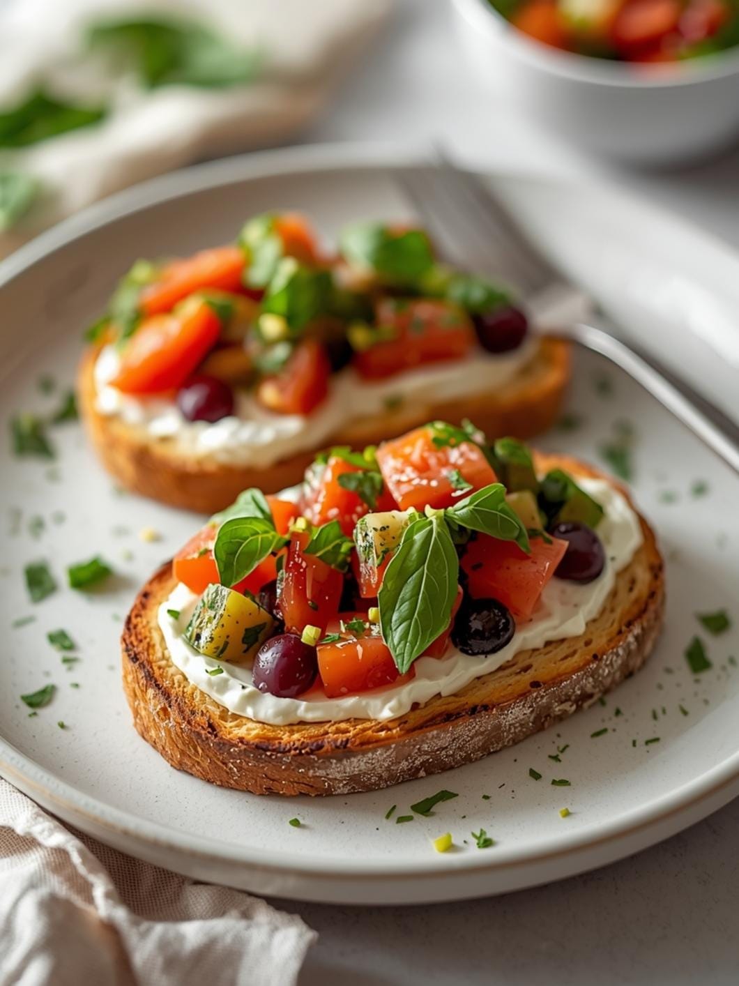 Sourdough Mediterranean Toast Trio with Whipped Feta