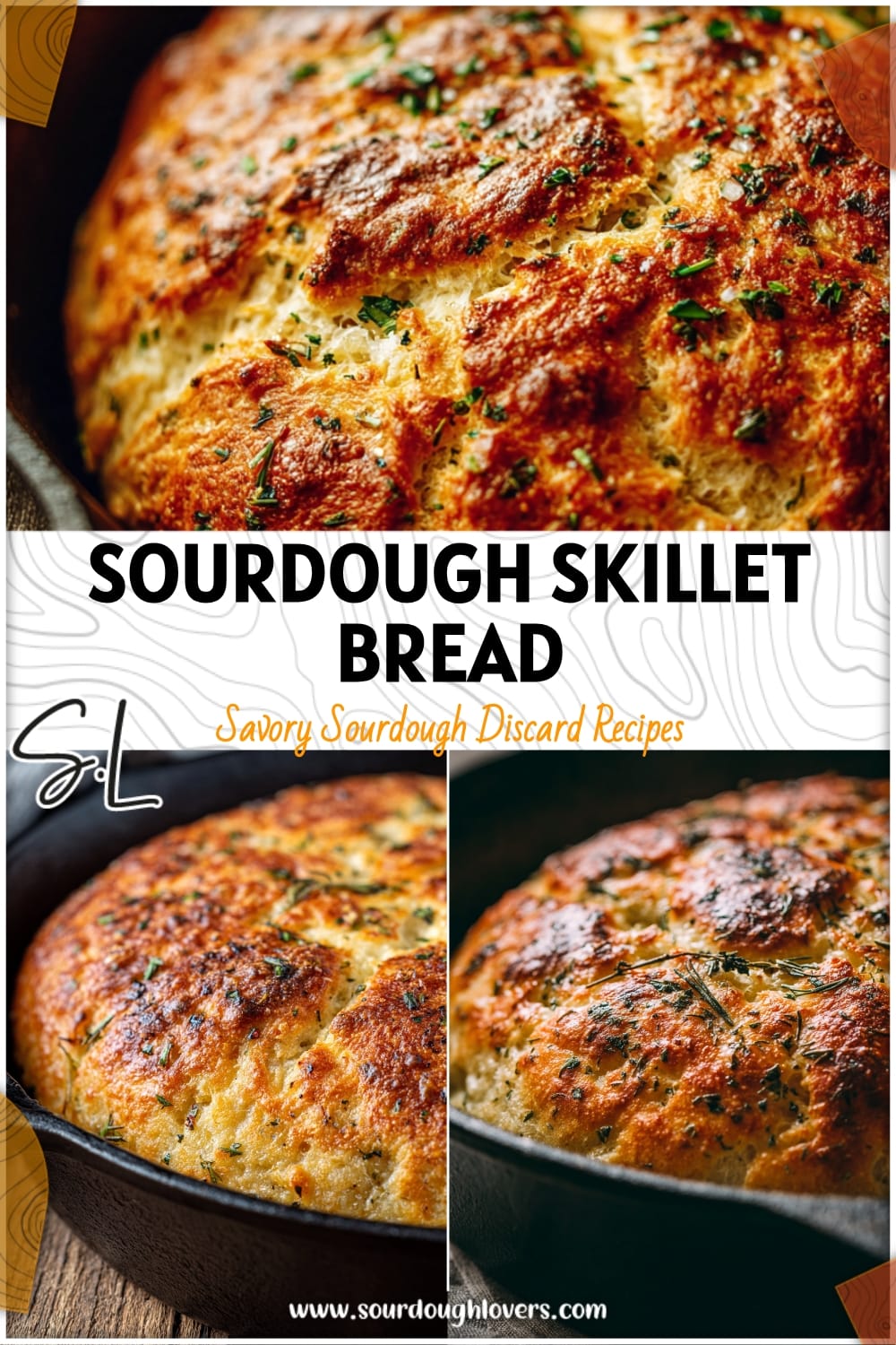 Easy Sourdough Garlic Herb Skillet Bread Recipe