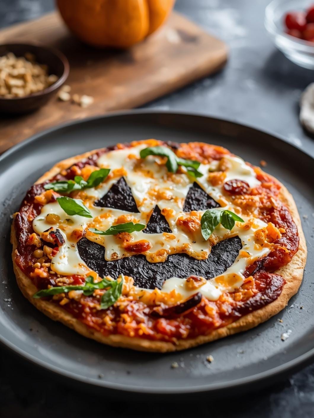 Spooky Sourdough Halloween Flatbread Pizza