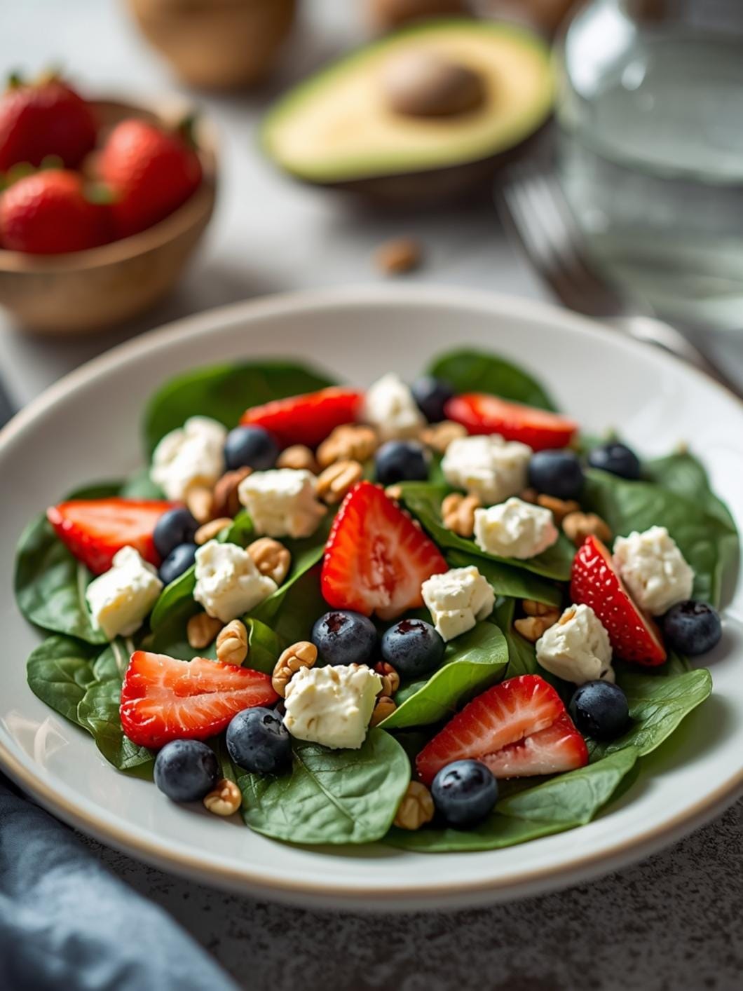 Strawberry Spinach Salad with Feta and Berries 15 Strawberry Spinach Salad with Feta and Berries