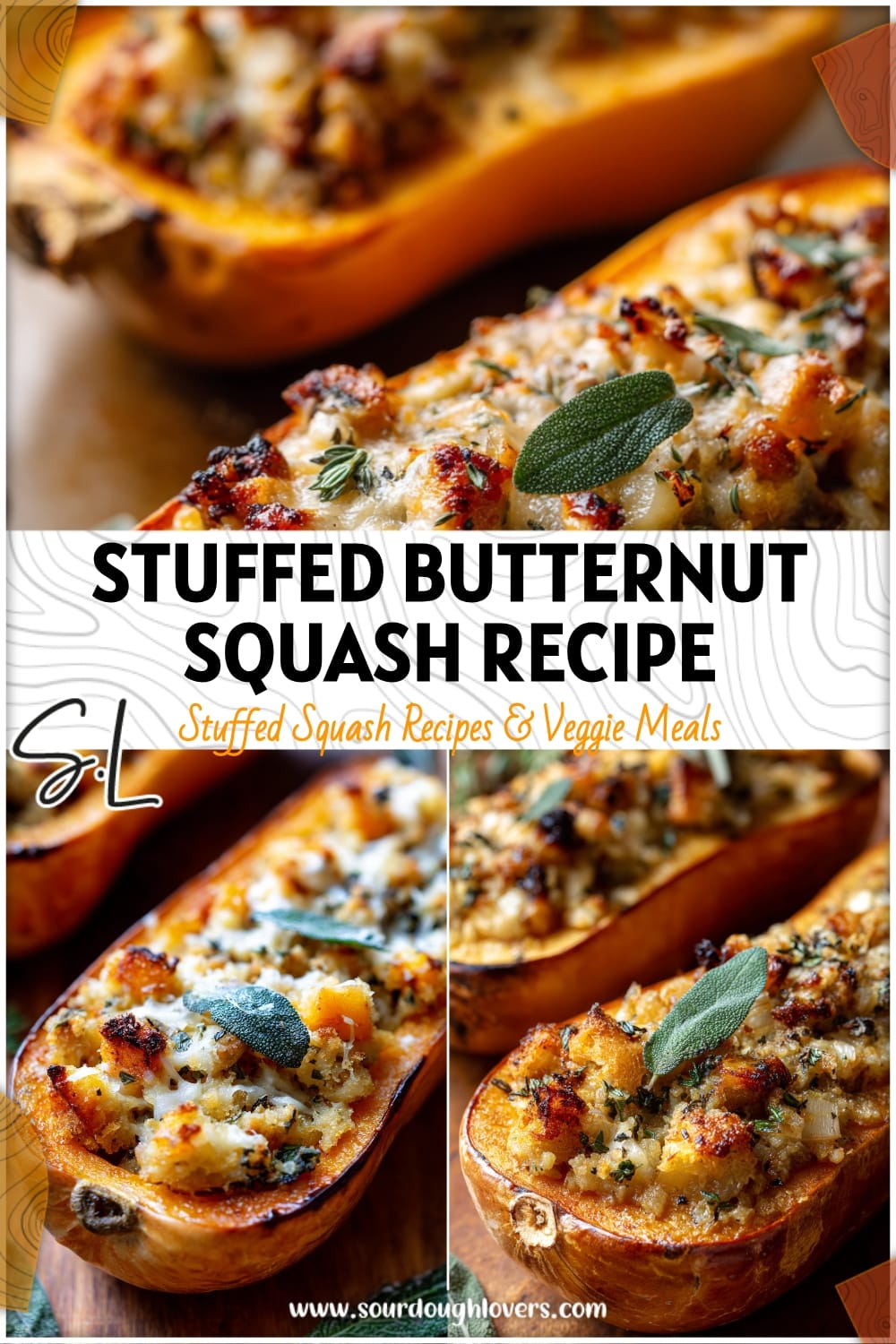 Sourdough Apple Sage Stuffed Butternut Squash Recipe