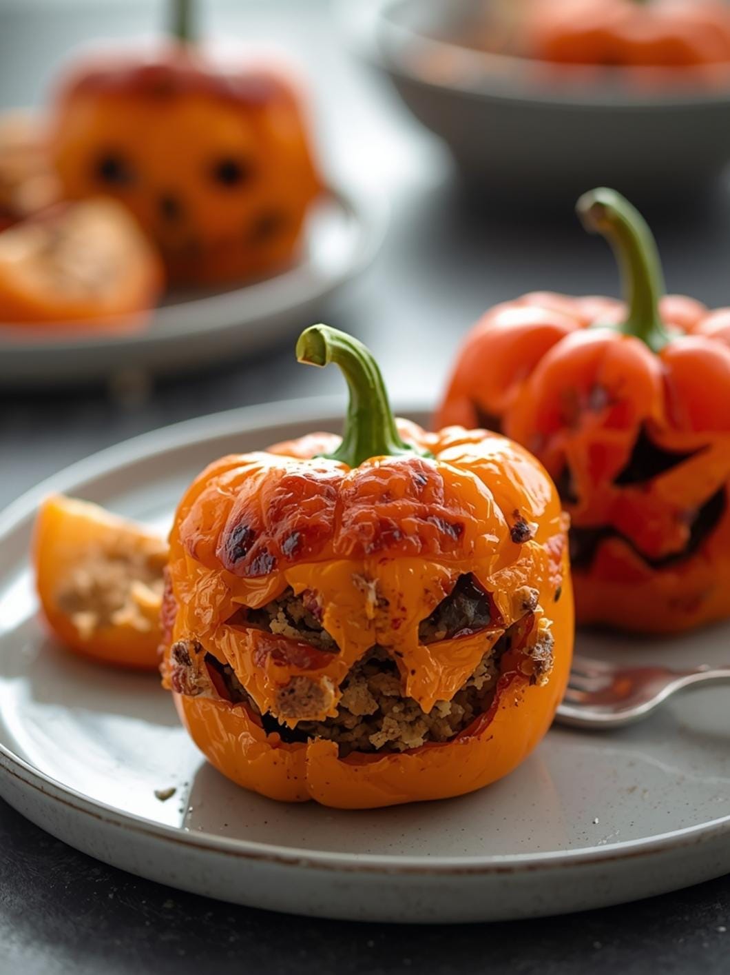 Stuffed Jack-O-Lantern Peppers: Easy Halloween Dinner for Kids