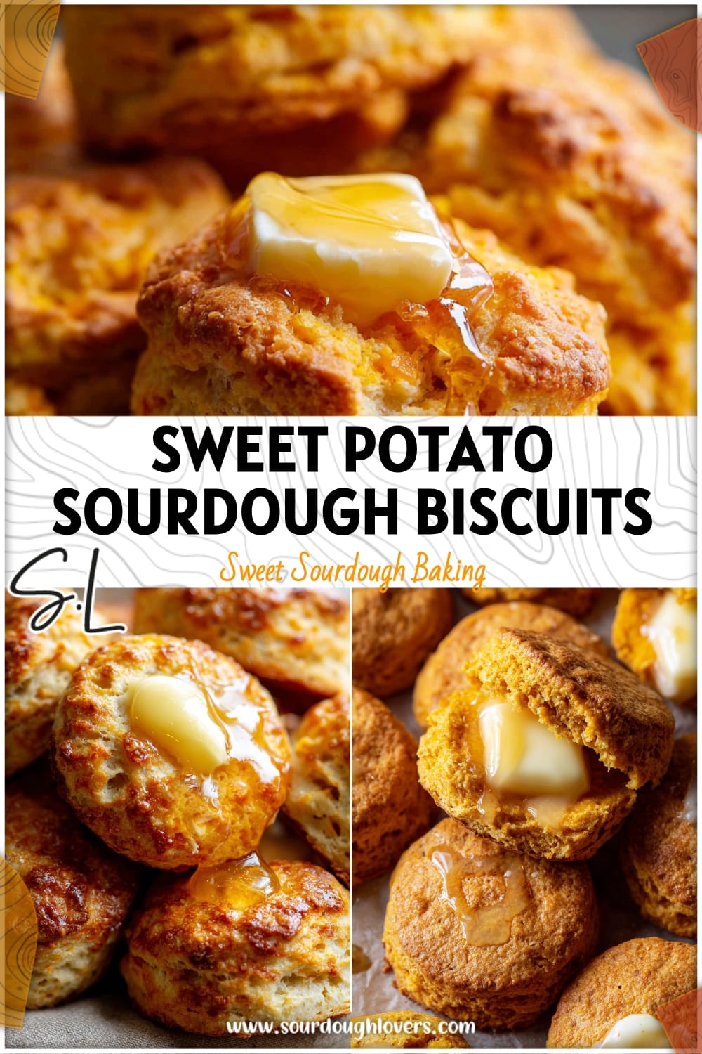 Sourdough Sweet Potato Biscuits with Honey Butter