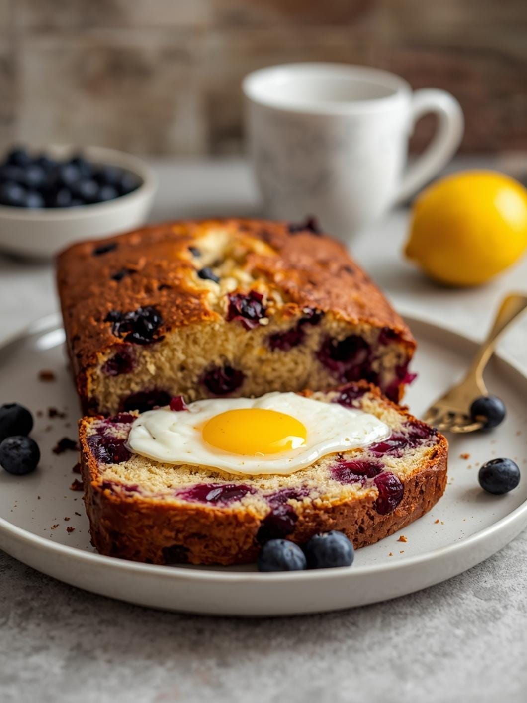 Sweet Sourdough Lemon Blueberry Breakfast Loaf