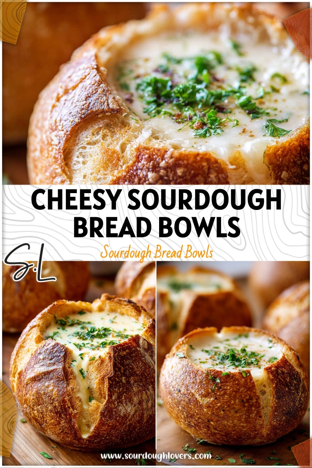 Cheesy Sourdough Bread Bowls for Soup Dipping