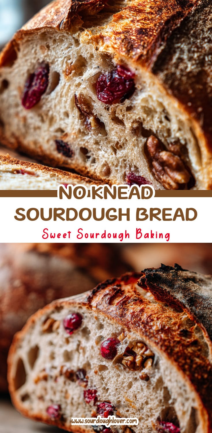 Cranberry Walnut Sourdough Bread (No Knead Recipe)