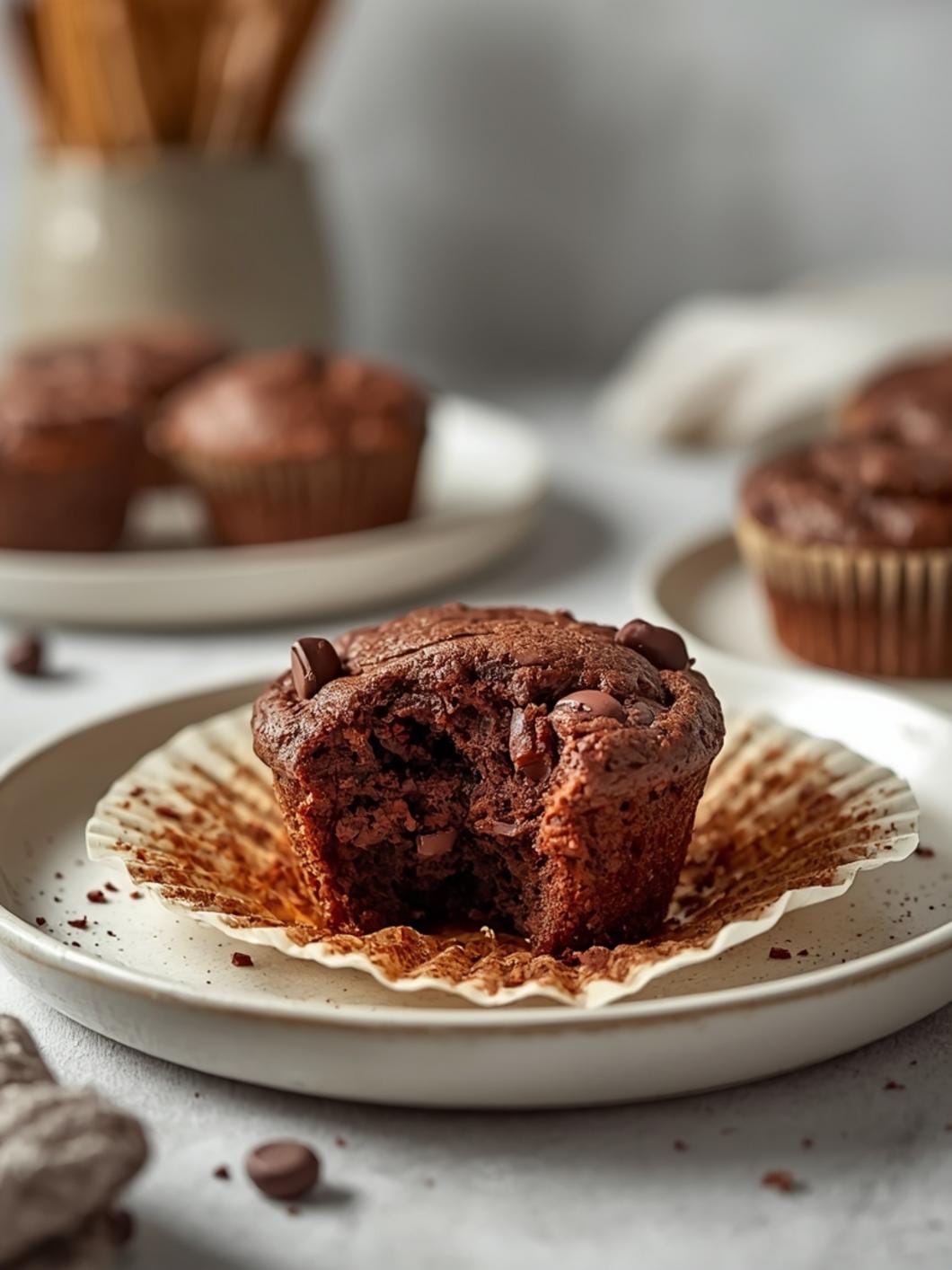 Easy Sourdough Discard Chocolate Muffins for Kids