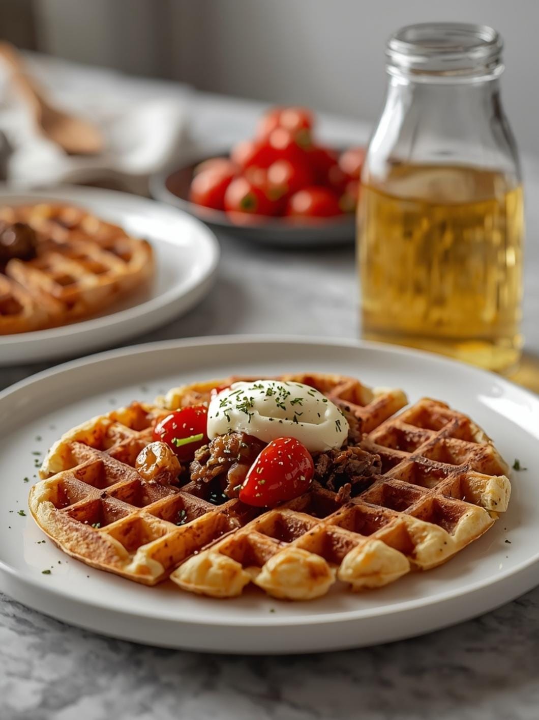 Easy Sourdough Discard Savory Waffles