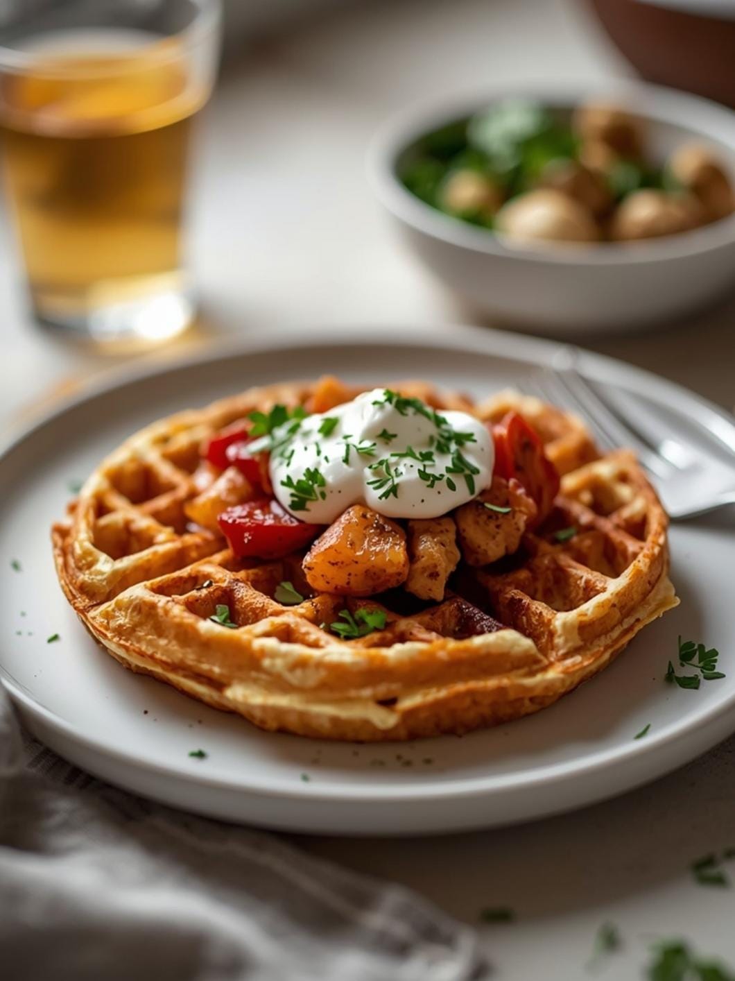 Easy Sourdough Discard Waffles: Savory Herb Recipe