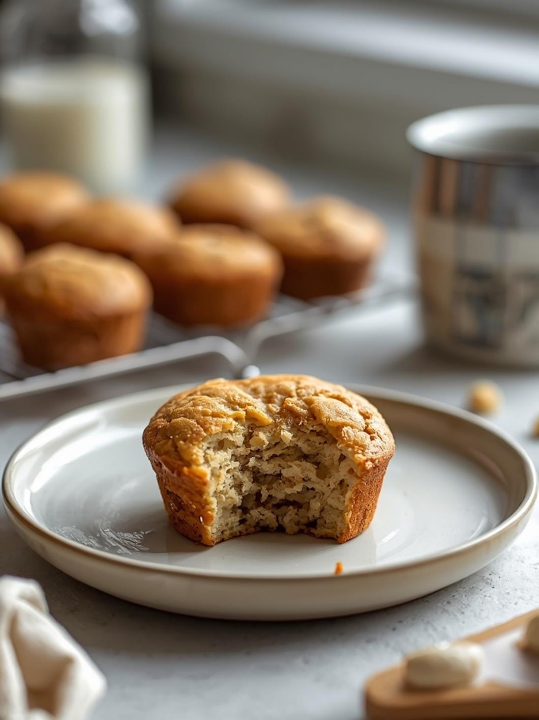Healthy Sourdough Banana Muffins for Breakfast
