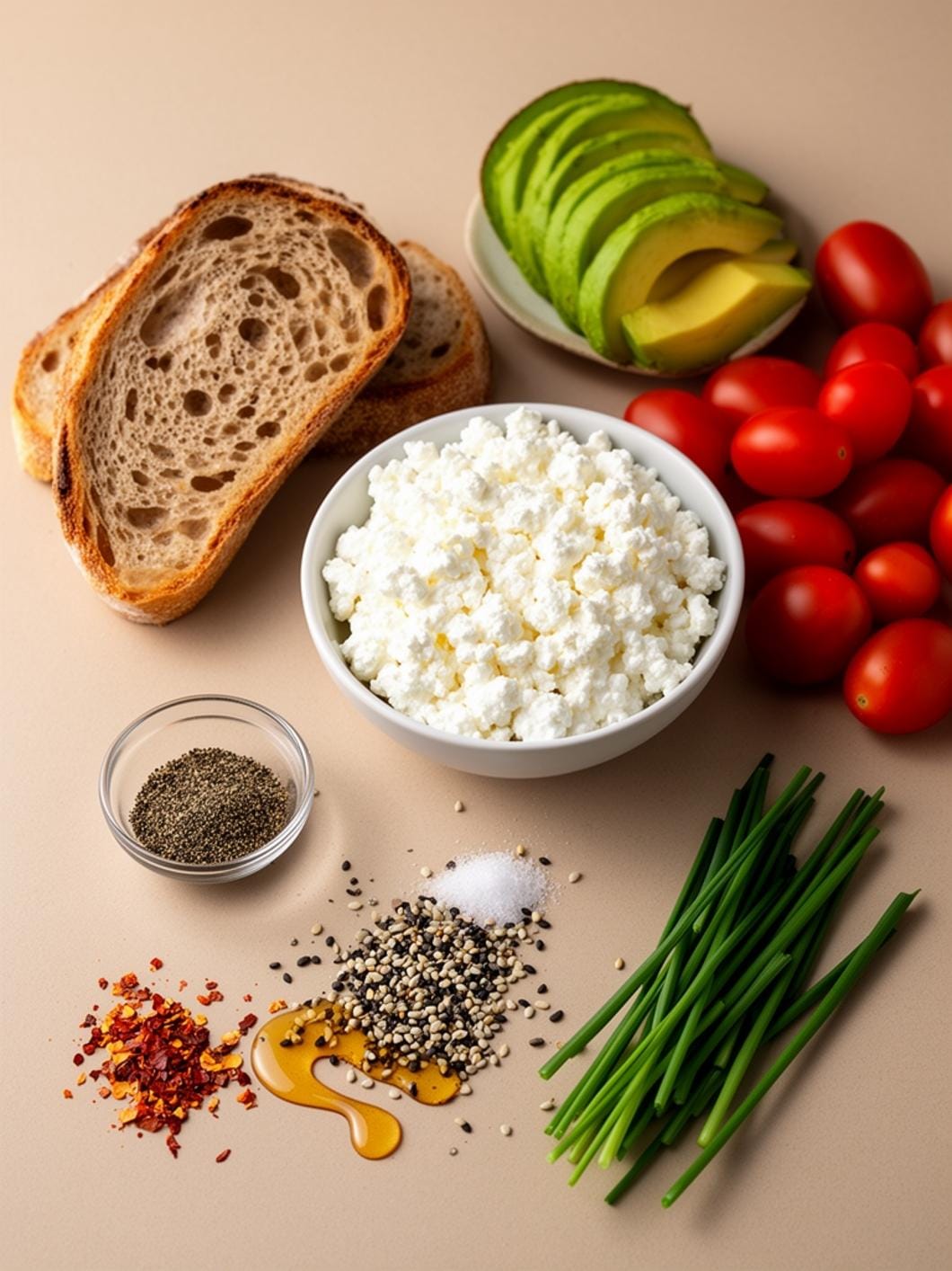 Healthy Sourdough Breakfast Toast with Cottage Cheese