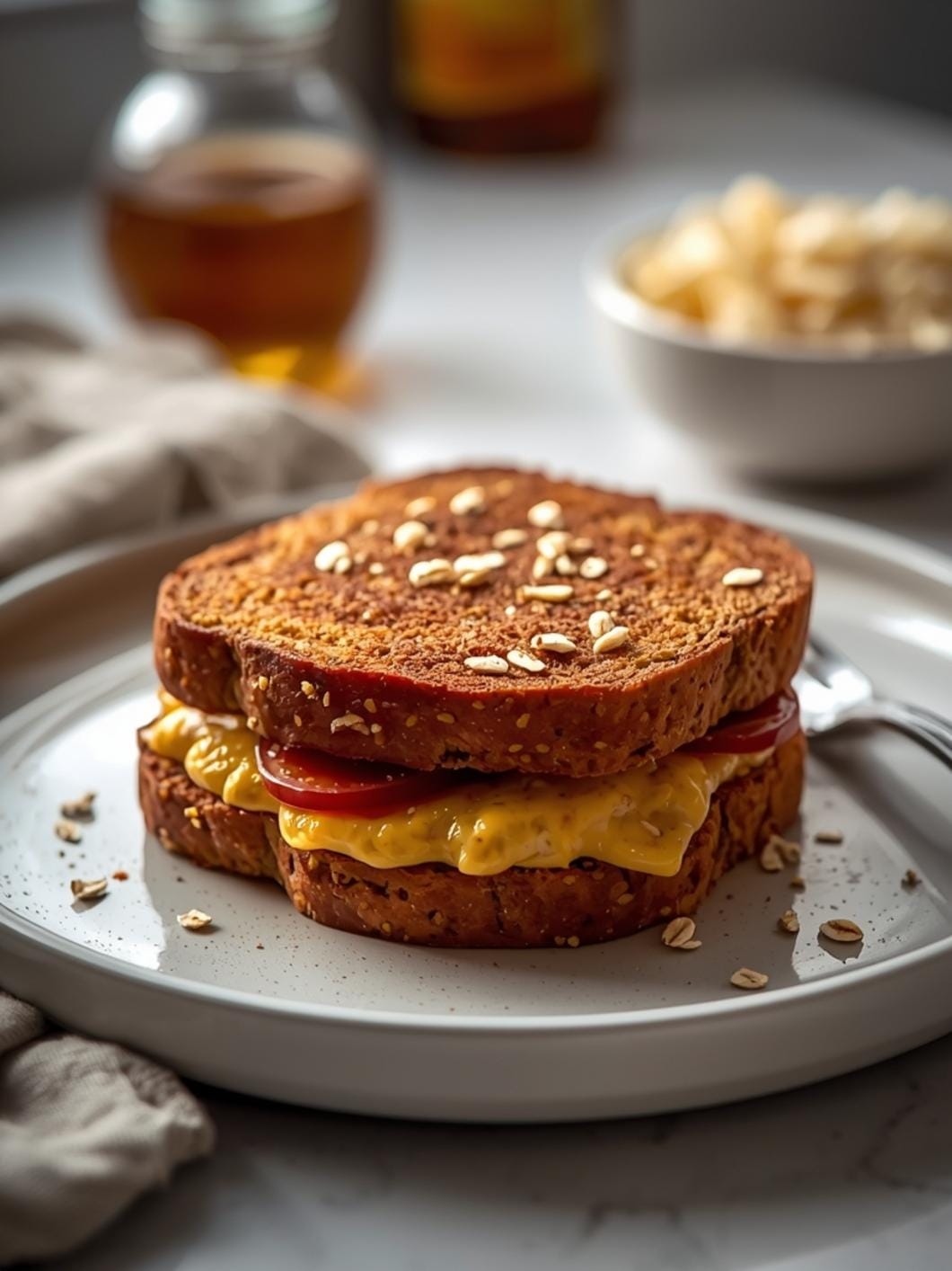 Healthy Sourdough Sandwich Bread with Maple Oat Flavor