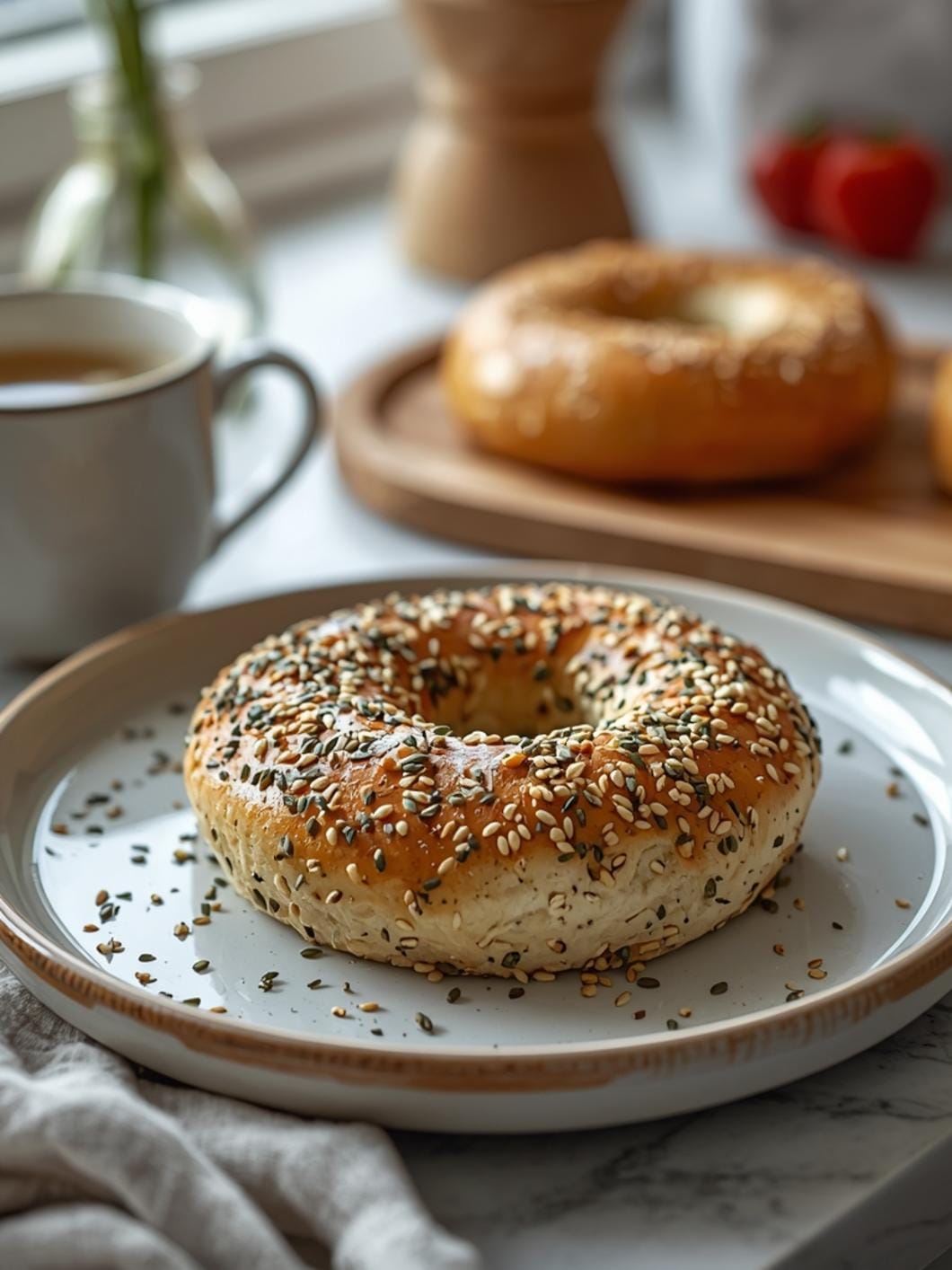Homemade Sesame Seed Sourdough Bagels (Savory Recipe)