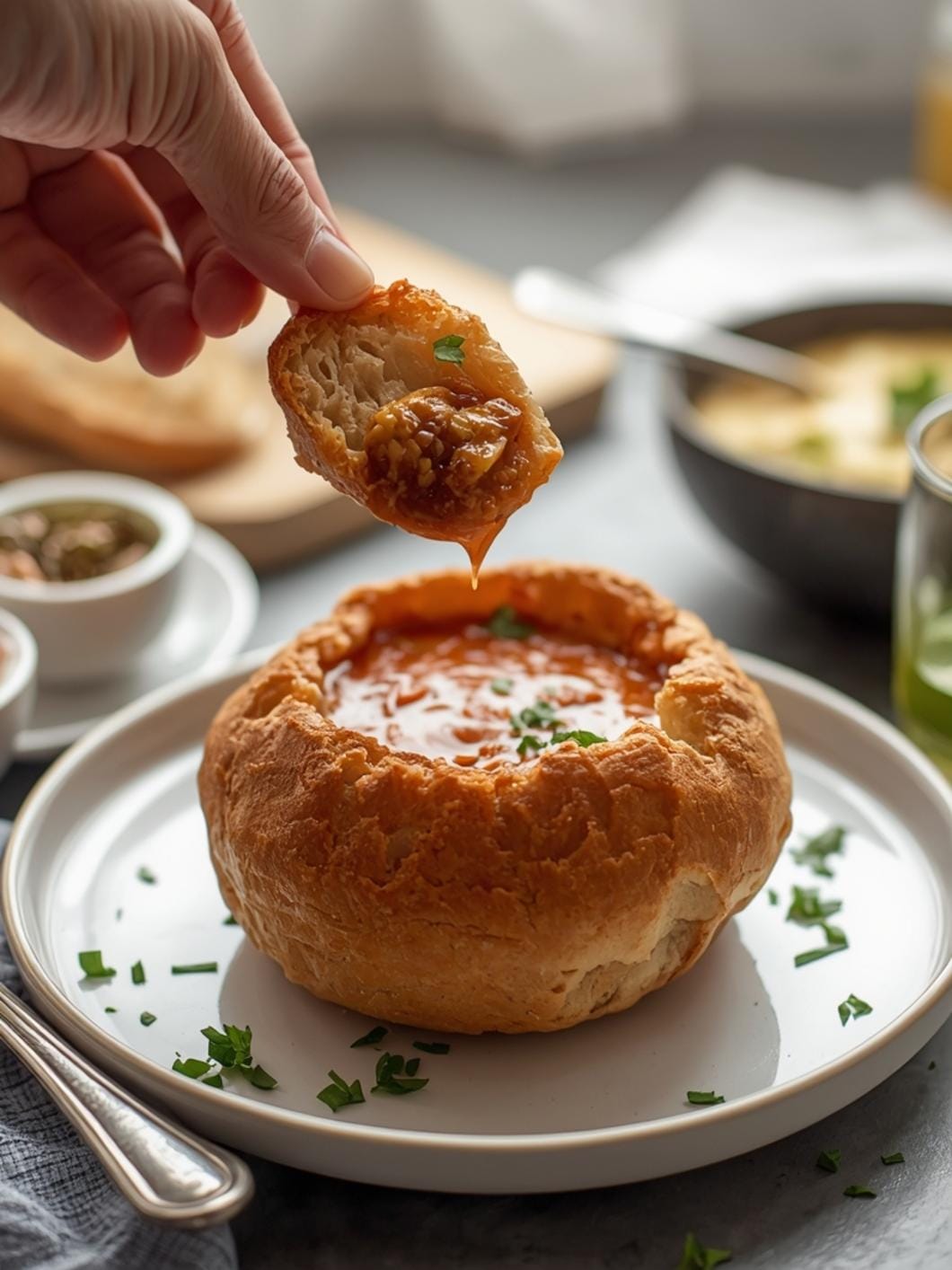 Homemade Sourdough Bread Bowls for Soup Dipping
