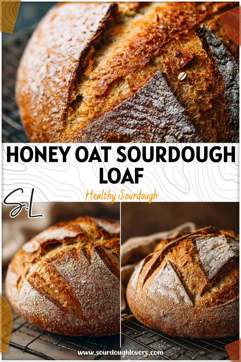 Rustic Honey Oat Sourdough Loaf (Easy No-Knead Recipe)