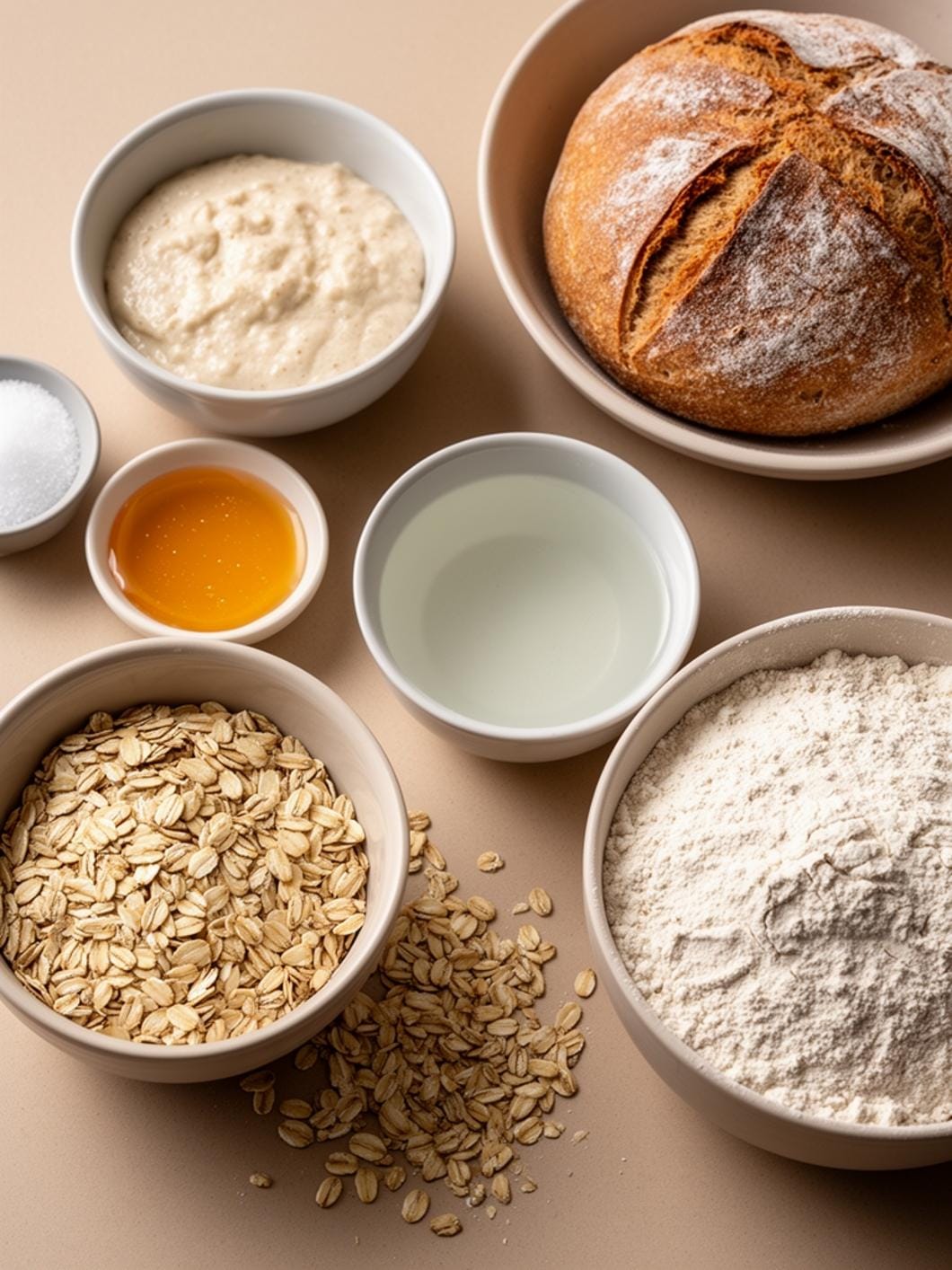 Rustic Honey Oat Sourdough Loaf Recipe