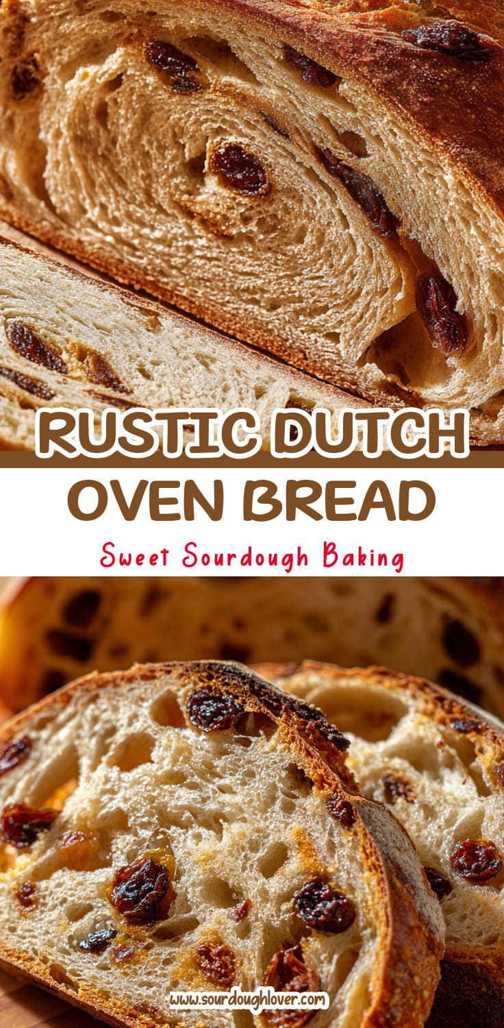 Rustic Cinnamon Raisin Sourdough Bread (Dutch Oven Recipe)