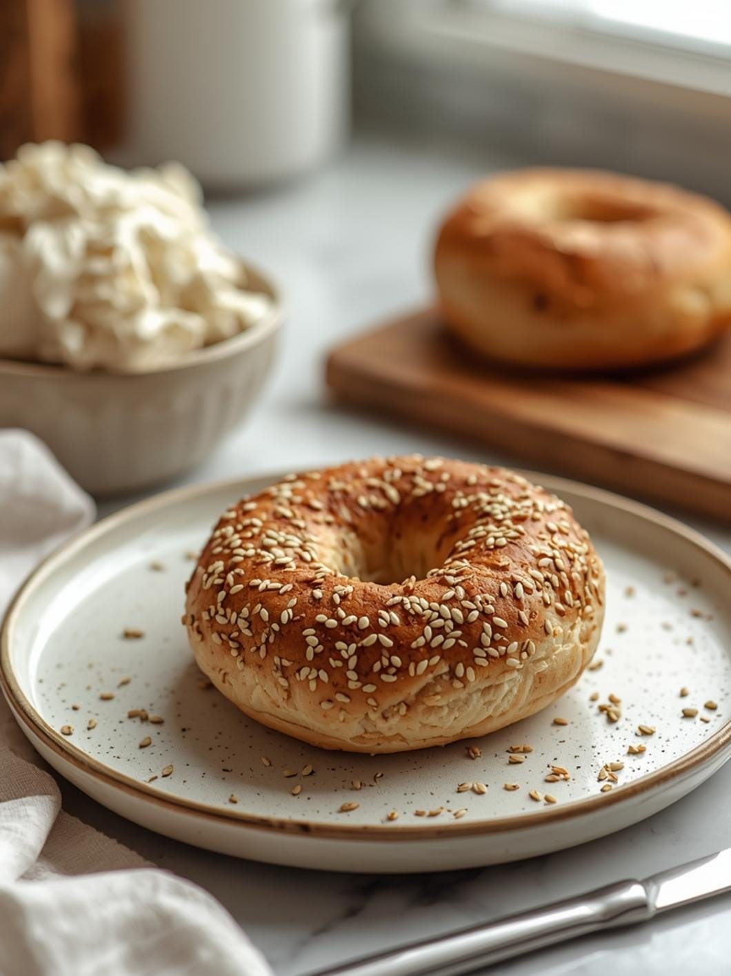 Soft Sourdough Bagels with Sesame Seeds (No Yeast) 15 Soft Sourdough Bagels with Sesame Seeds (No Yeast)