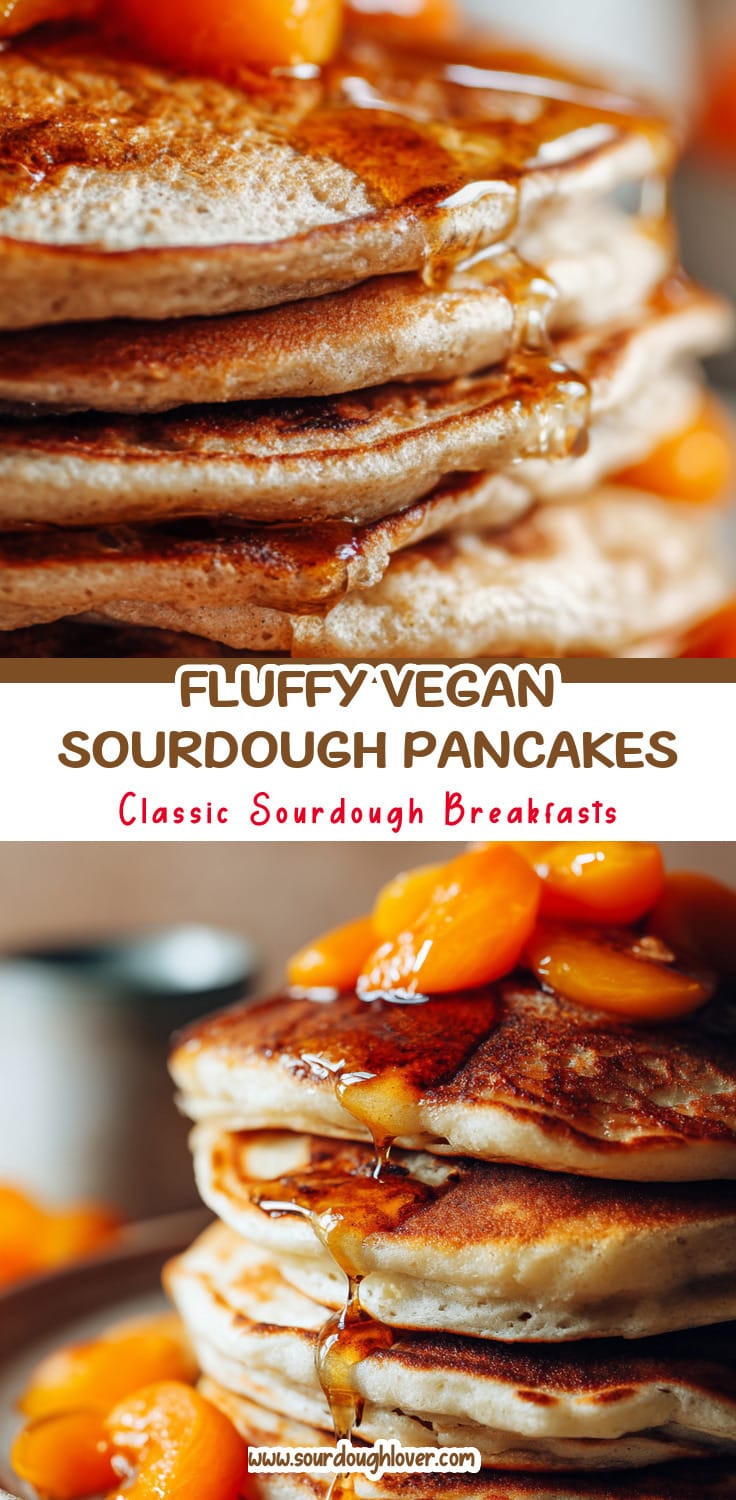 Fluffy Vegan Sourdough Pancakes with Apricot