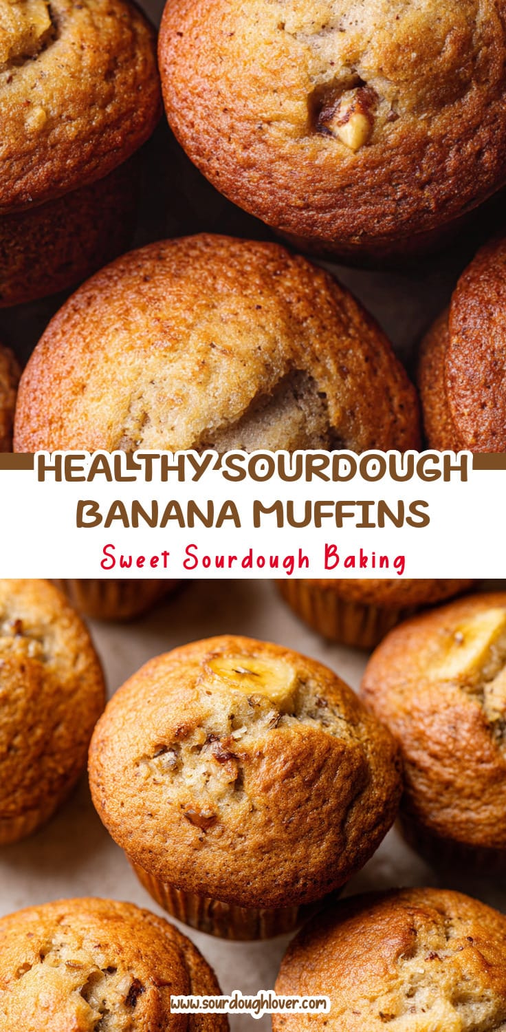 Healthy Sourdough Banana Muffins (Easy Recipe)