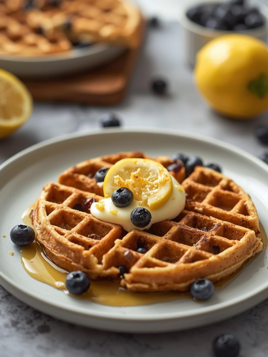 Sourdough Blueberry Lemon Waffles: Yummy Pastry Recipe