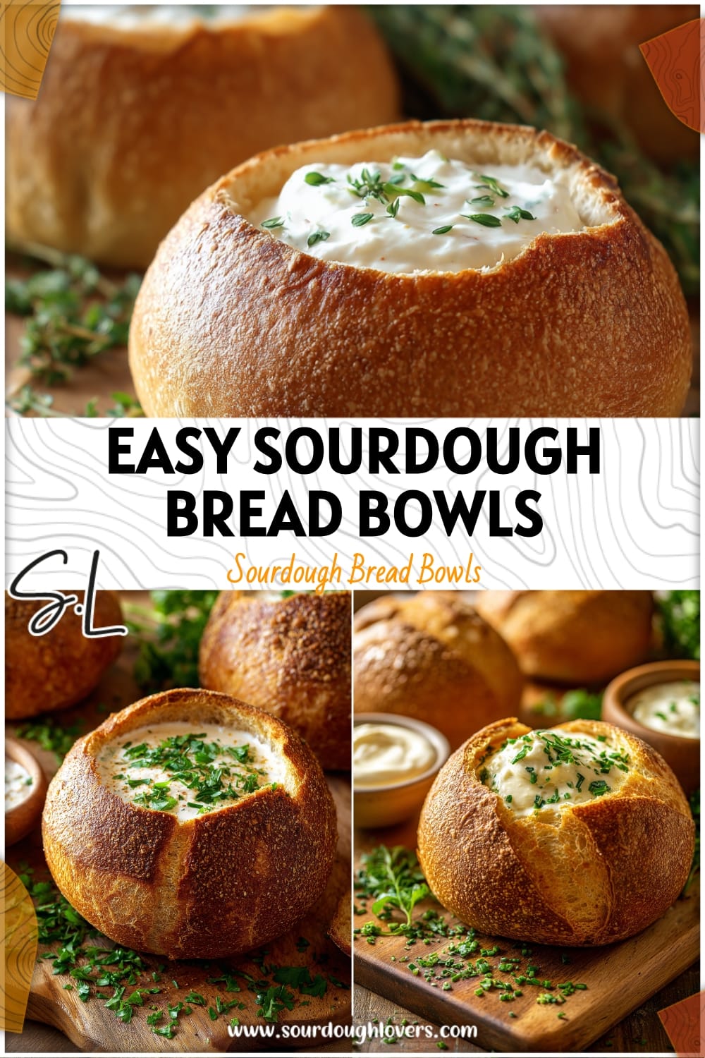 Easy Homemade Sourdough Bread Bowls for Cold Dips