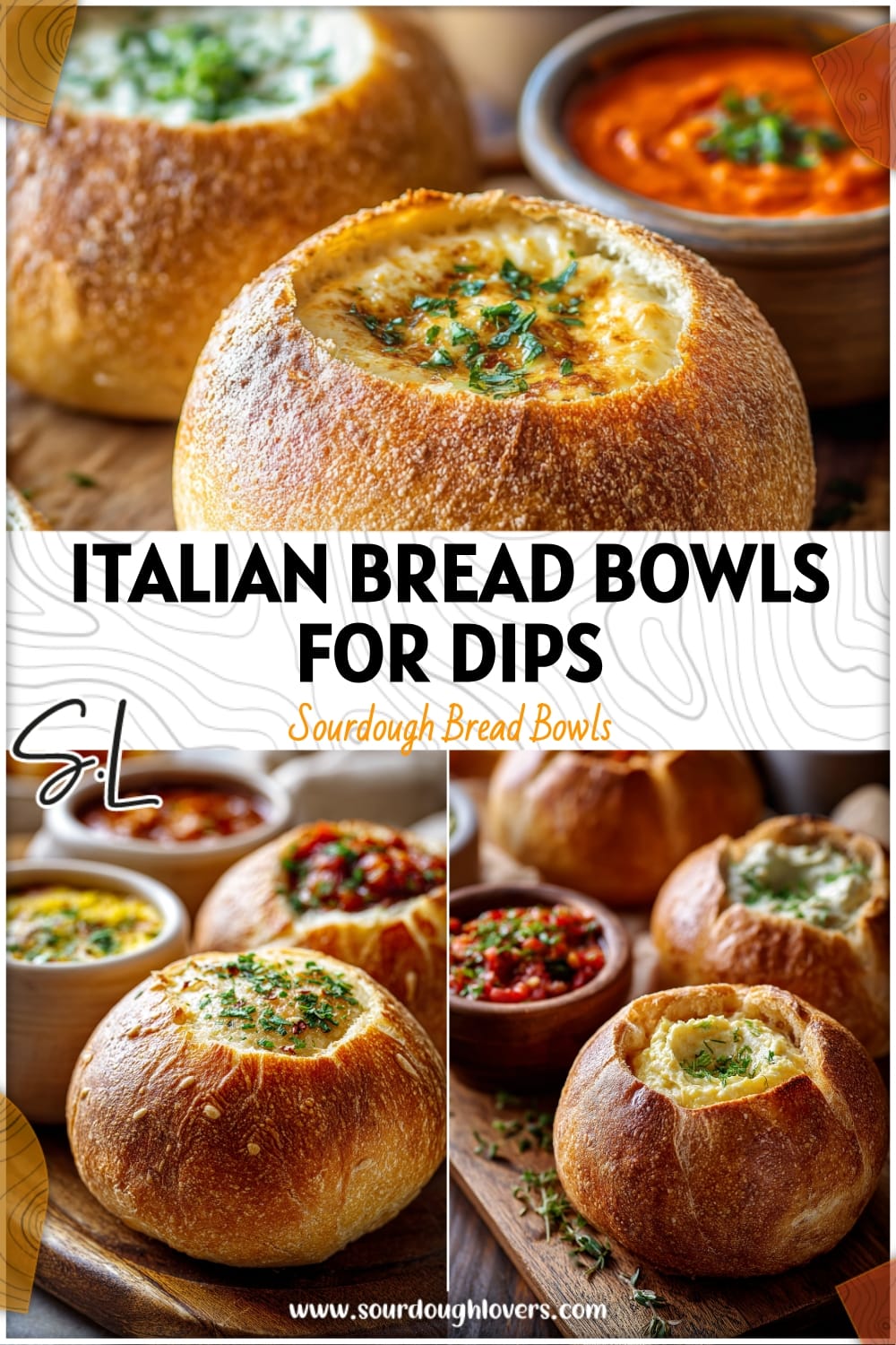 Italian Bread Bowls for Dips Trio (Perfect for Parties)