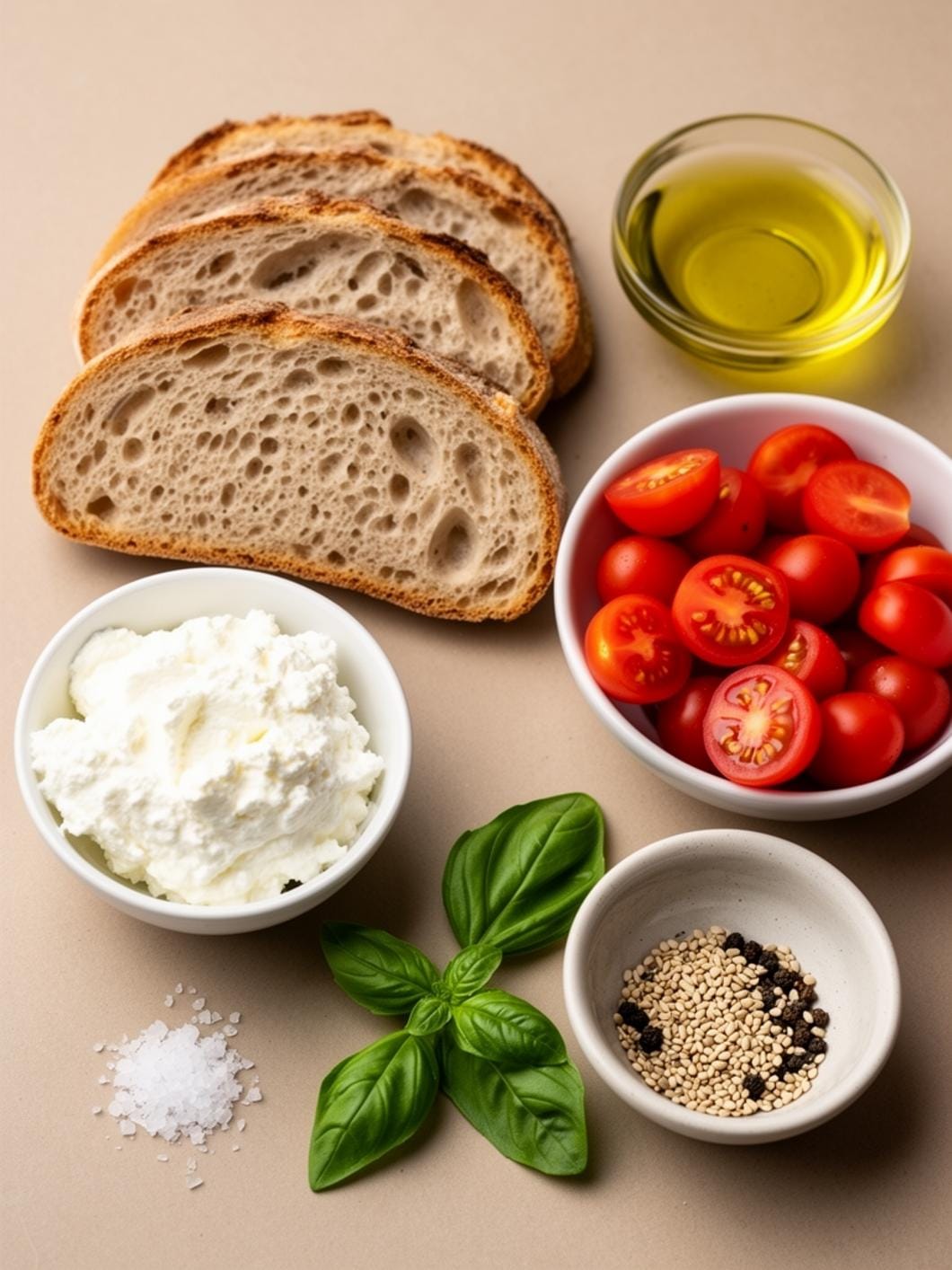 Sourdough Breakfast Toast with Ricotta & Tomatoes