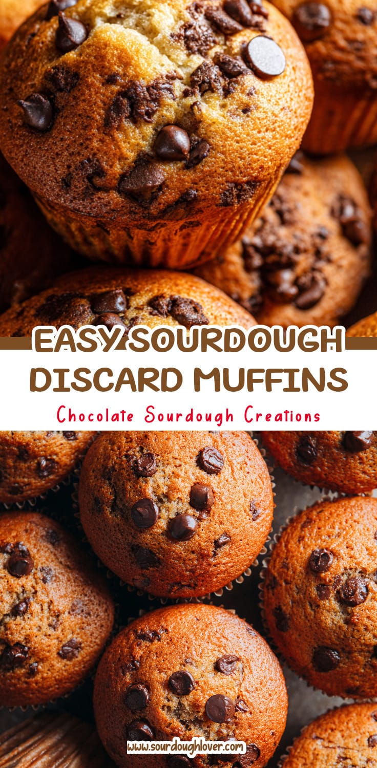 Easy Sourdough Discard Chocolate Muffins for Kids