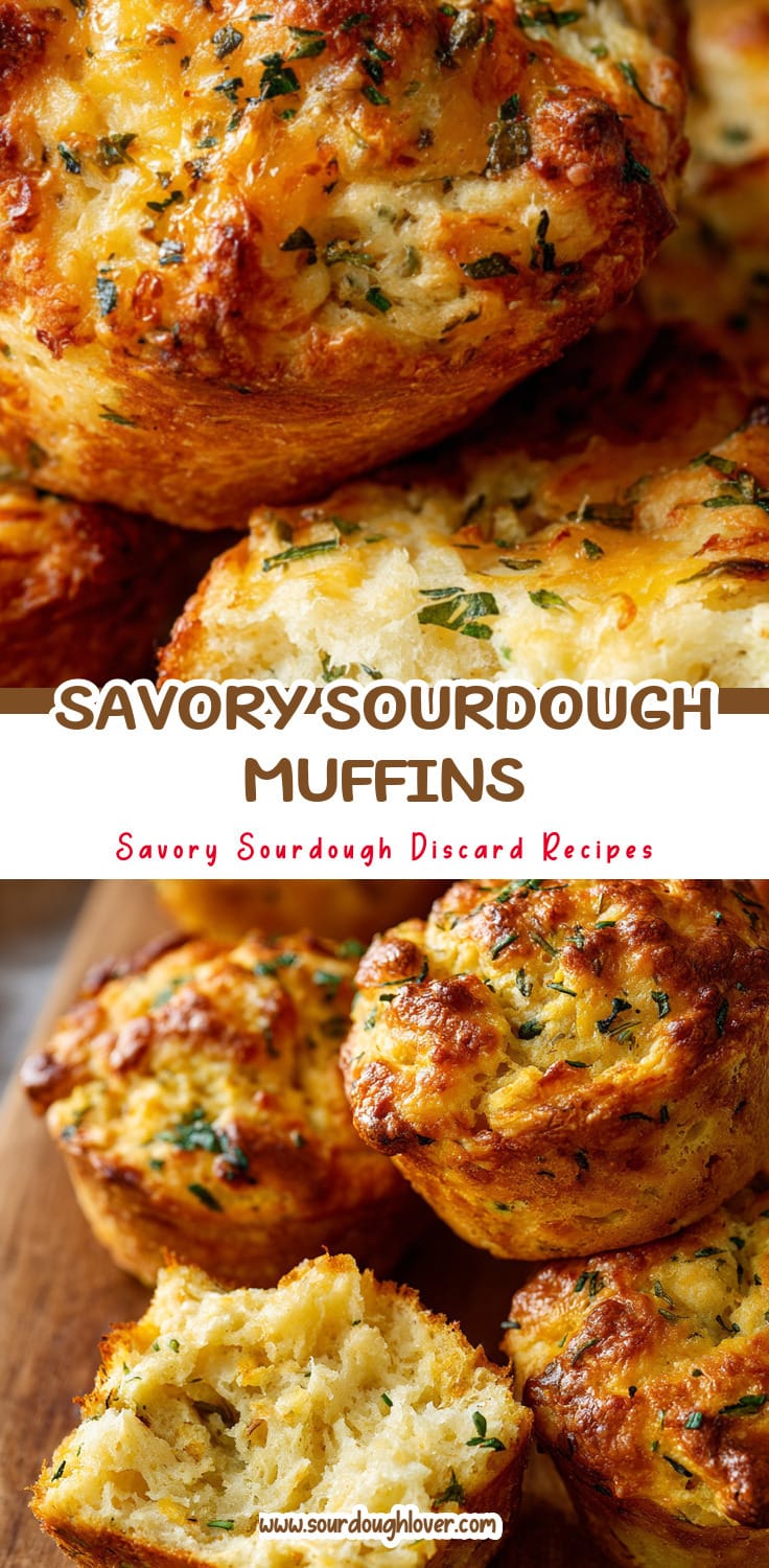 Savory Sourdough Muffins for Breakfast (Easy Discard Recipe)