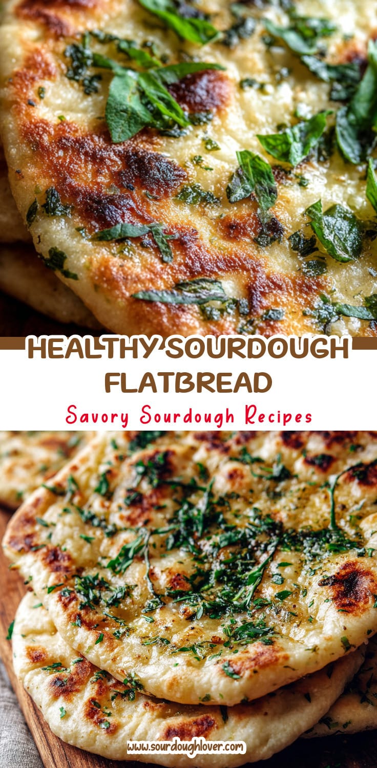 Sourdough Flatbread with Garlic & Herbs (Healthy & Easy)