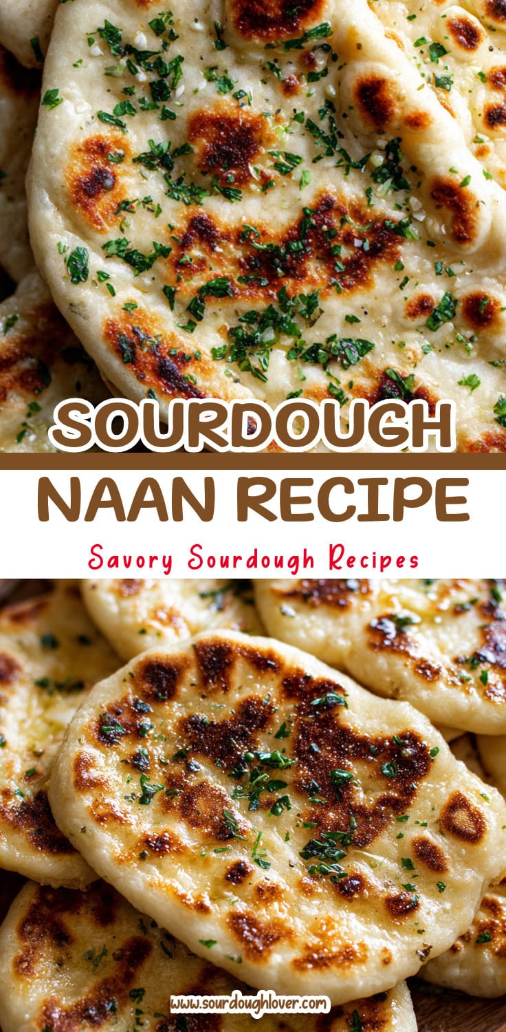 Homemade Sourdough Garlic Naan with Yogurt Starter