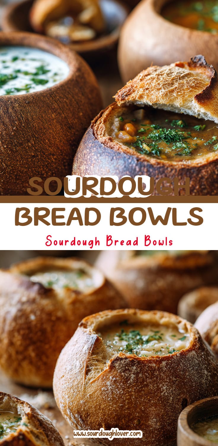 Deep Rustic Sourdough Bread Bowls for Soup
