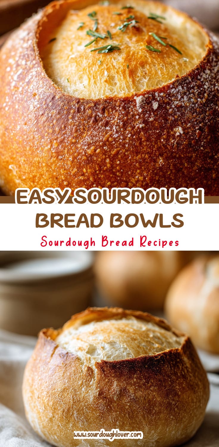 Easy Homemade Sourdough Bread Bowls (From Scratch)
