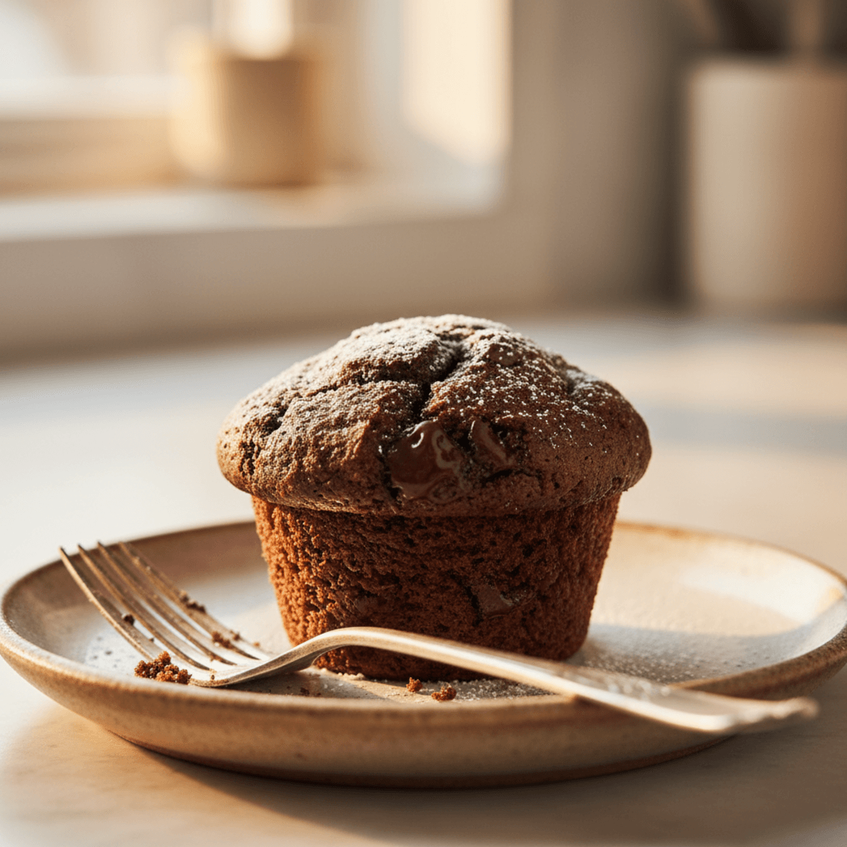 Easy Sourdough Discard Chocolate Muffins for Breakfast