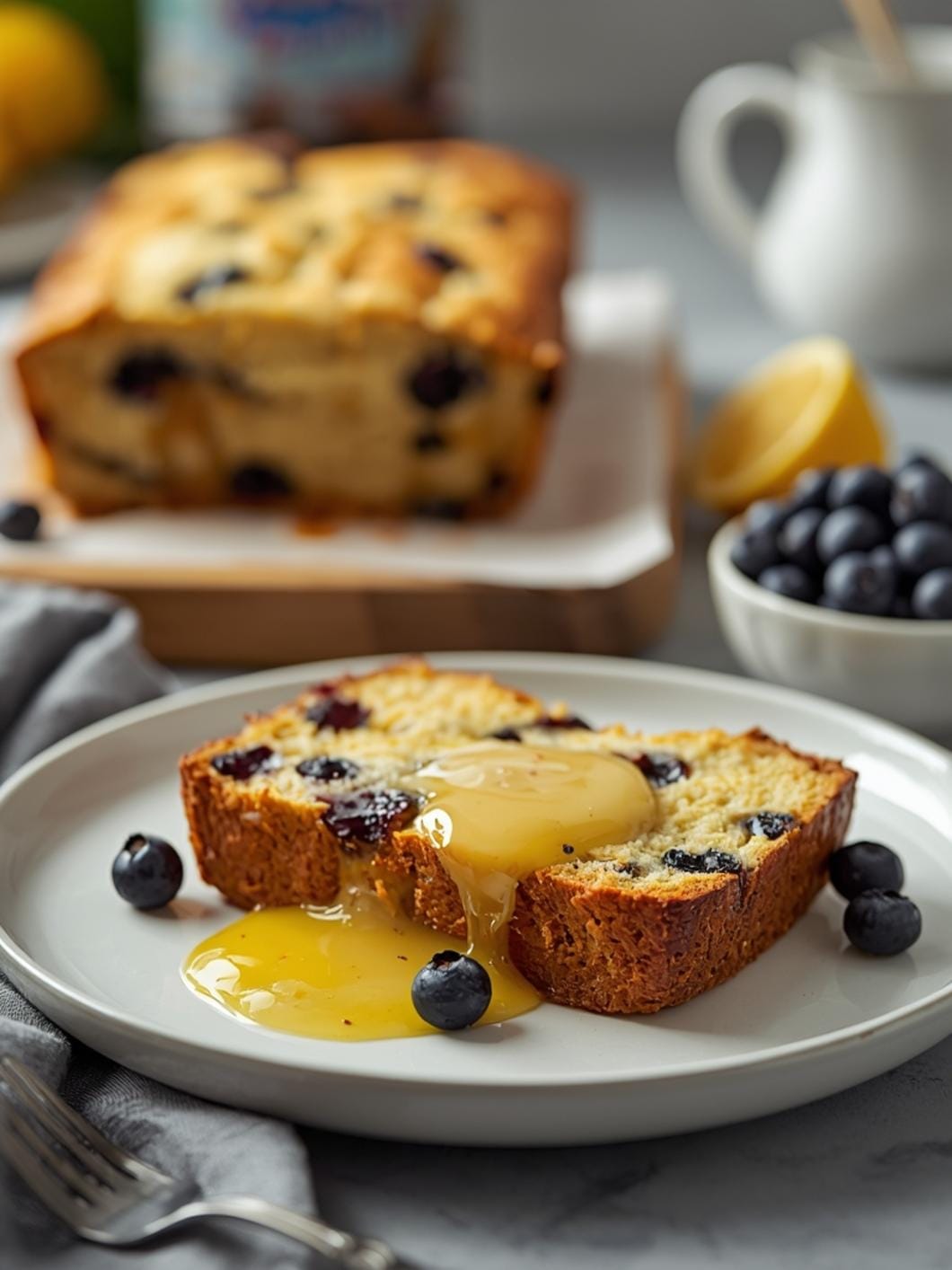 Lemon Blueberry Sourdough Loaf for Breakfast