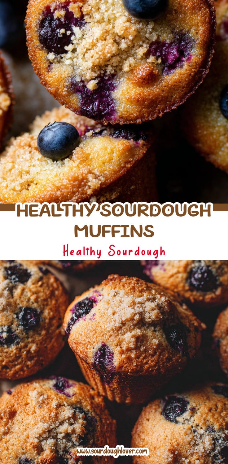 Healthy Blueberry Sourdough Muffins (Easy Recipe)
