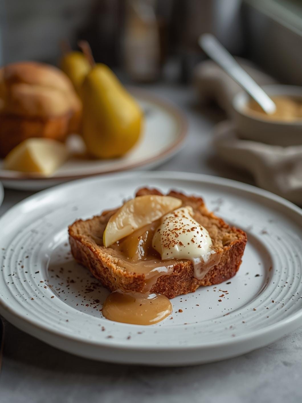 Low-Sugar Cinnamon Pear Sourdough Bread (8 Hour Recipe)