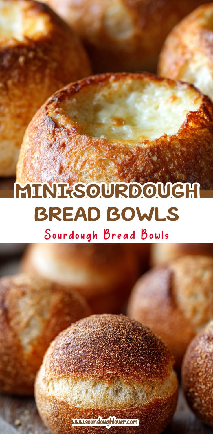 Mini Sourdough Bread Bowls for Party Platters & Soup