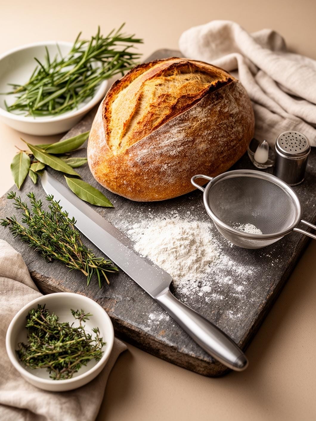 Rustic Sourdough Loaf Styling for Beautiful Baking Aesthetic Photos