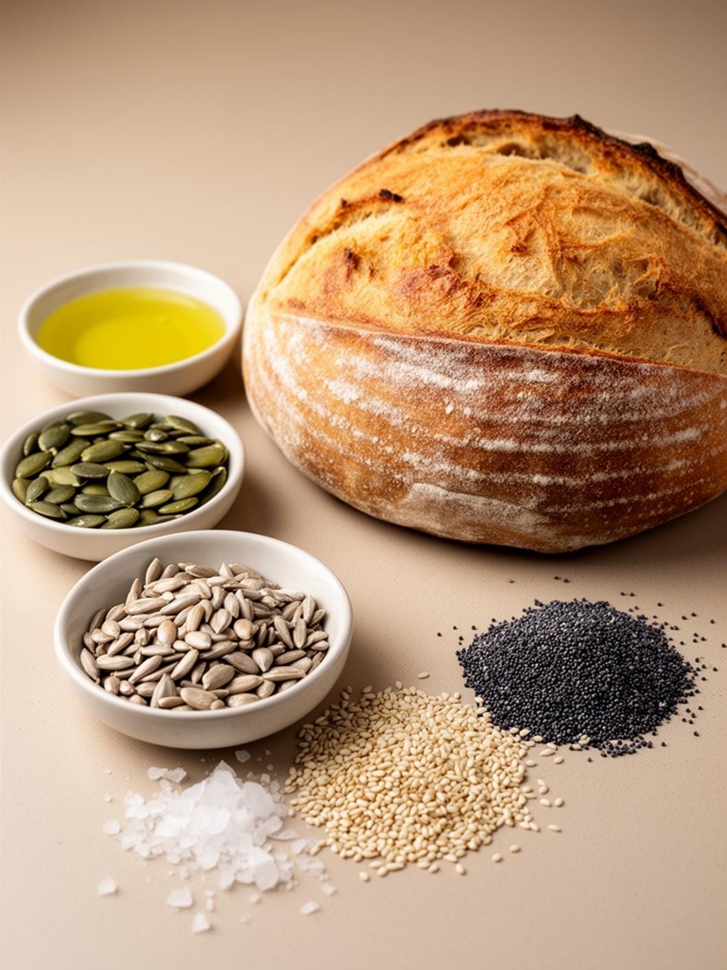 Savory Sourdough Bread with Seeds