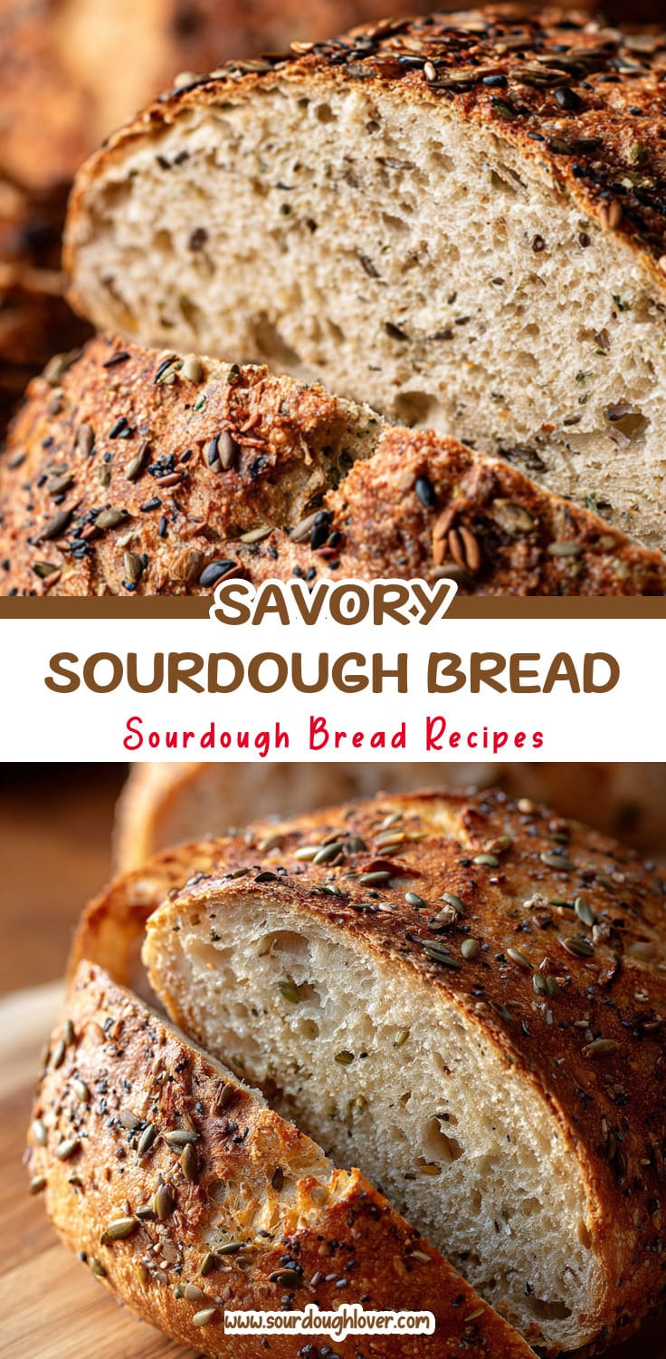 Savory Sourdough Bread with Seeds