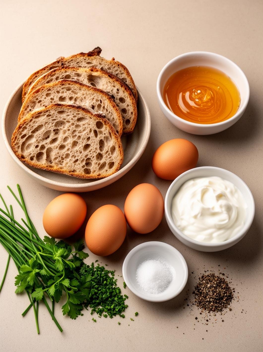 Sourdough Breakfast Toast with Honey Yogurt & Soft Boiled Eggs
