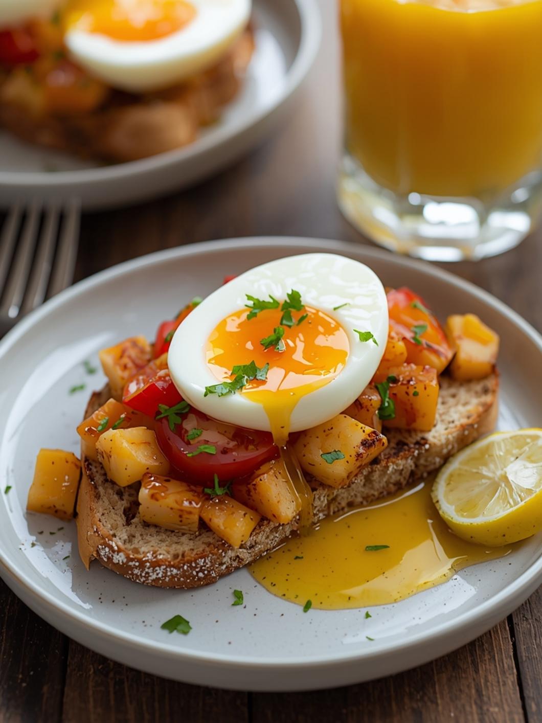Sourdough Breakfast Toast with Honey Yogurt & Soft Boiled Eggs