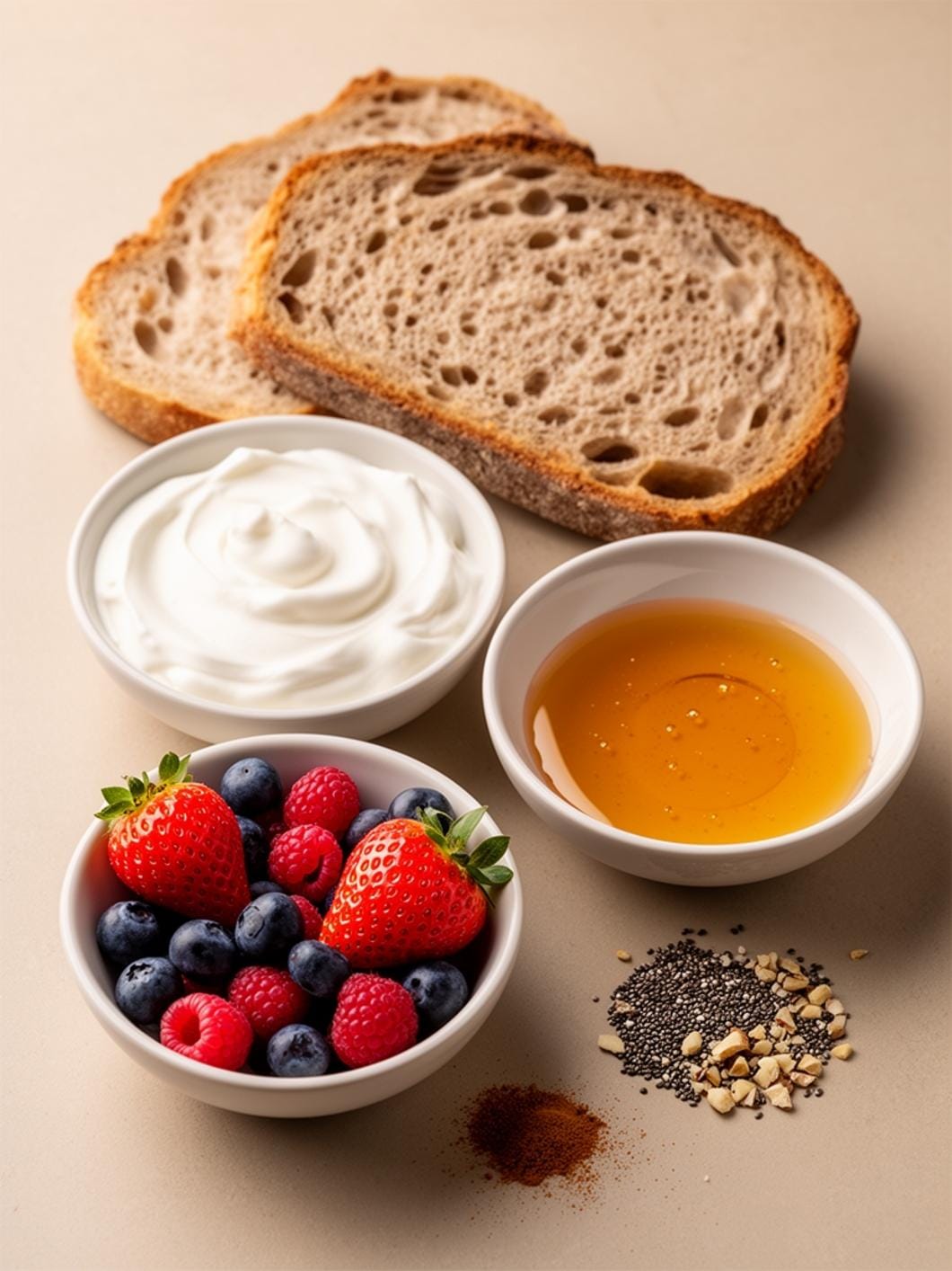Sourdough Breakfast Toast with Yogurt & Fruit for a Quick Morning Meal