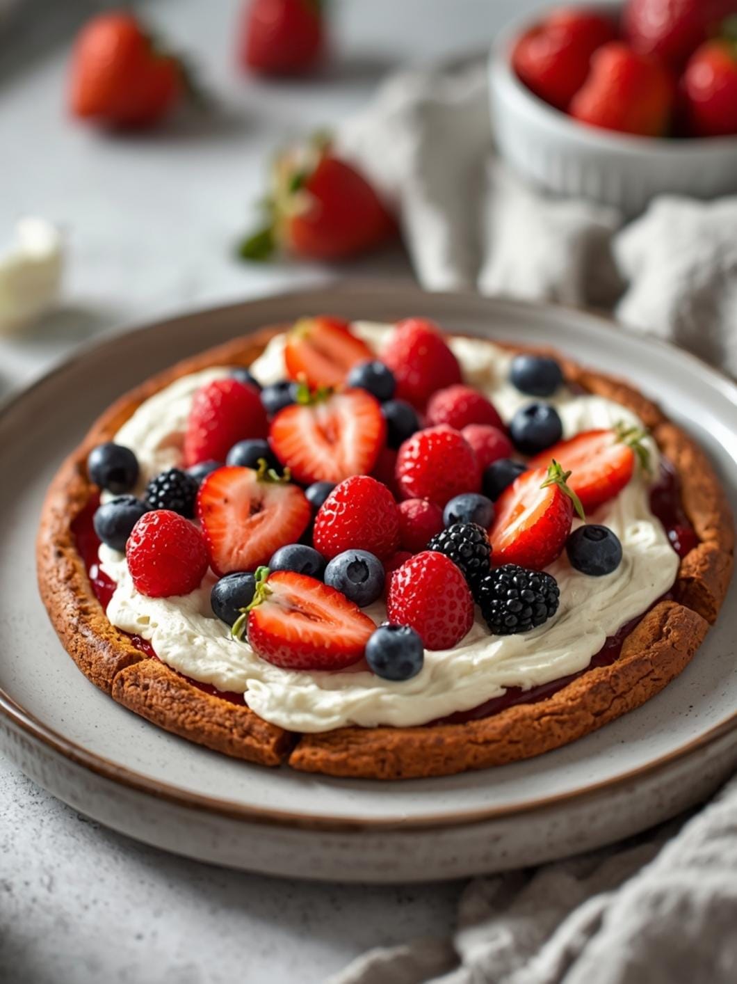 Sourdough Dessert Pizza with Berries for Summer Gatherings