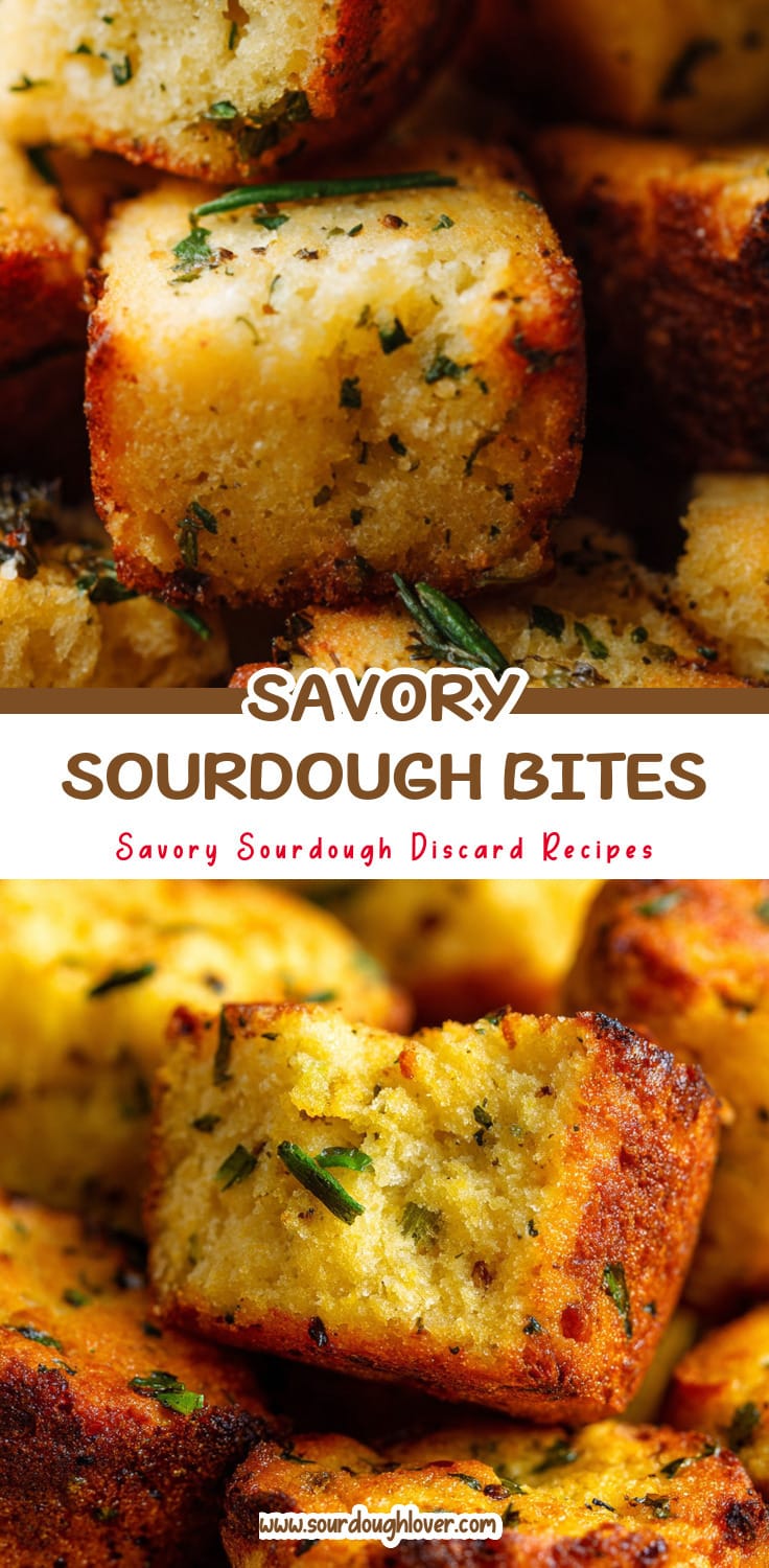Savory Sourdough Discard Cornbread Bites (Easy Recipe)
