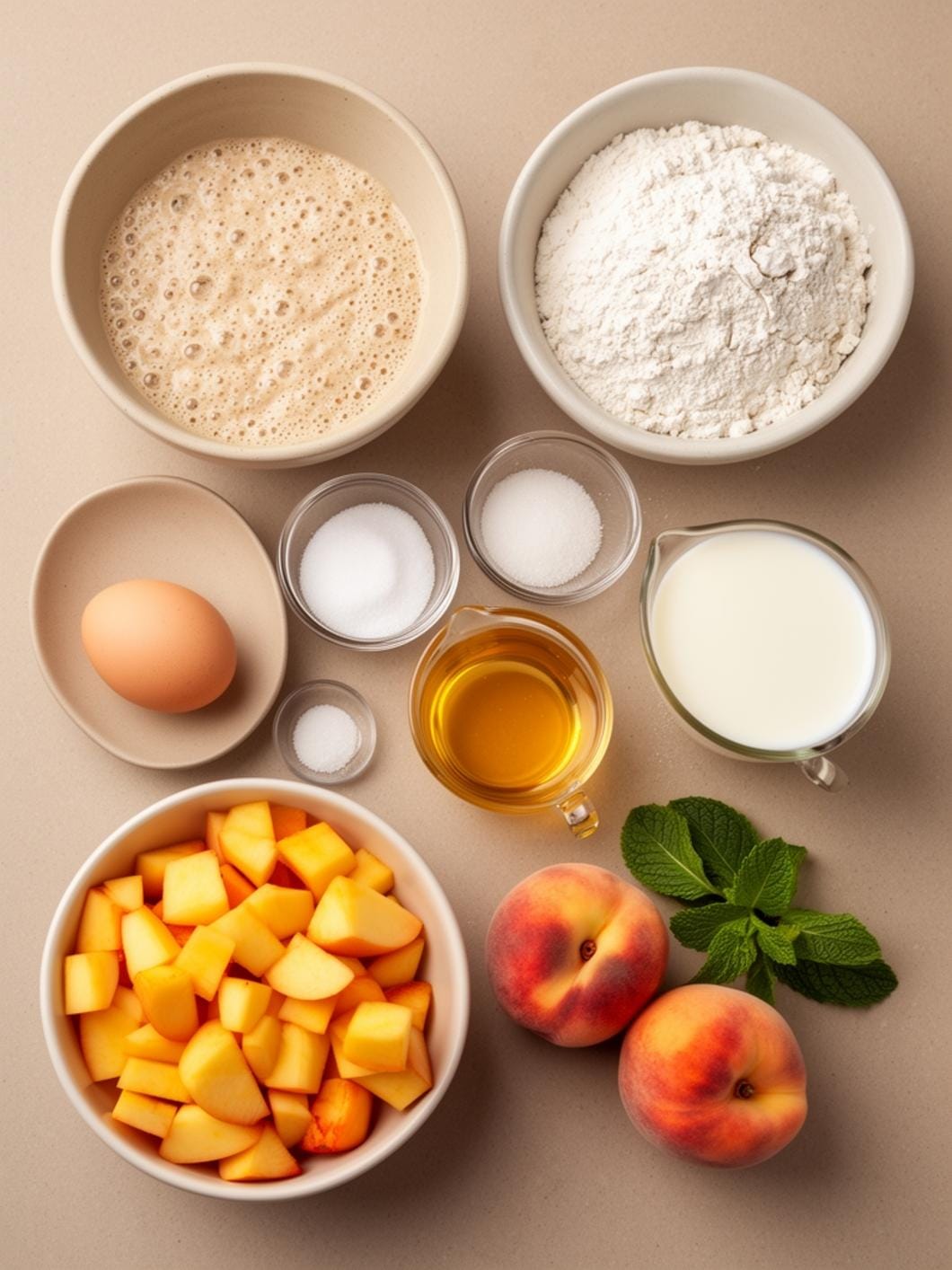 Sourdough Peach Pancakes with Honey for Outdoor Brunch